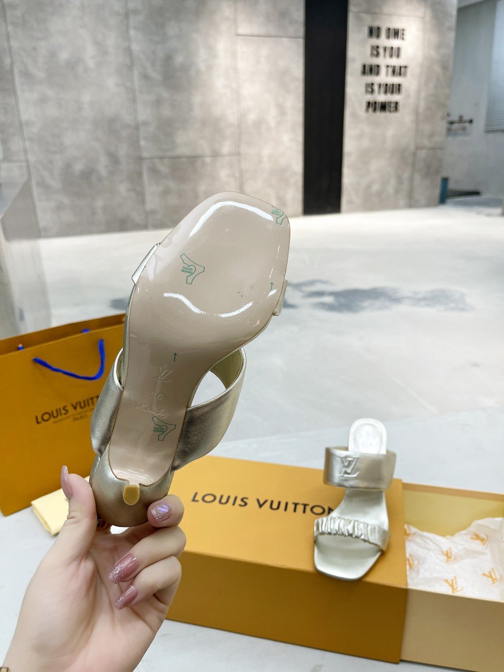Louis Vuitton Women’s Drapy Mule Gold For Women LV