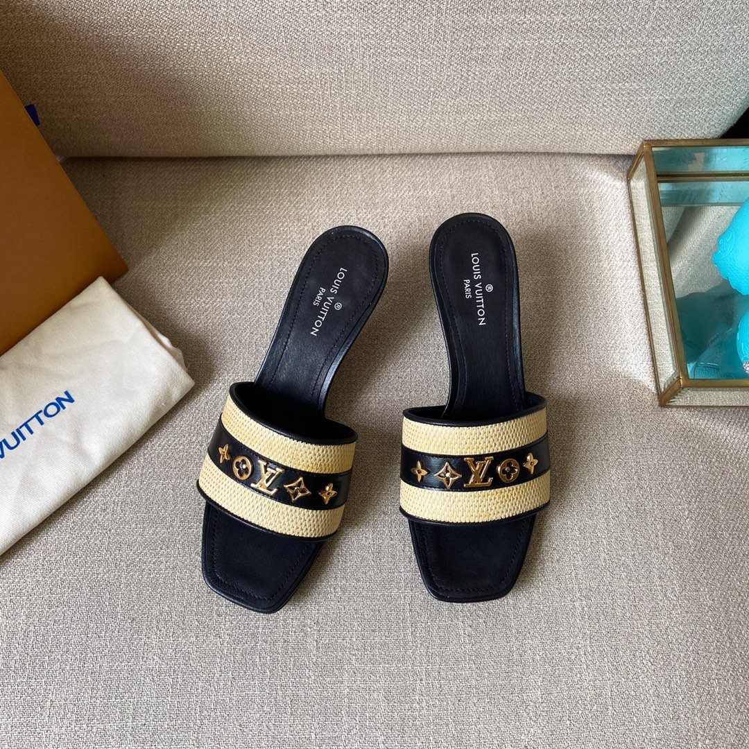 Louis Vuitton Women’s Lock It Mule Black For Women LV 2.2in/5.5cm