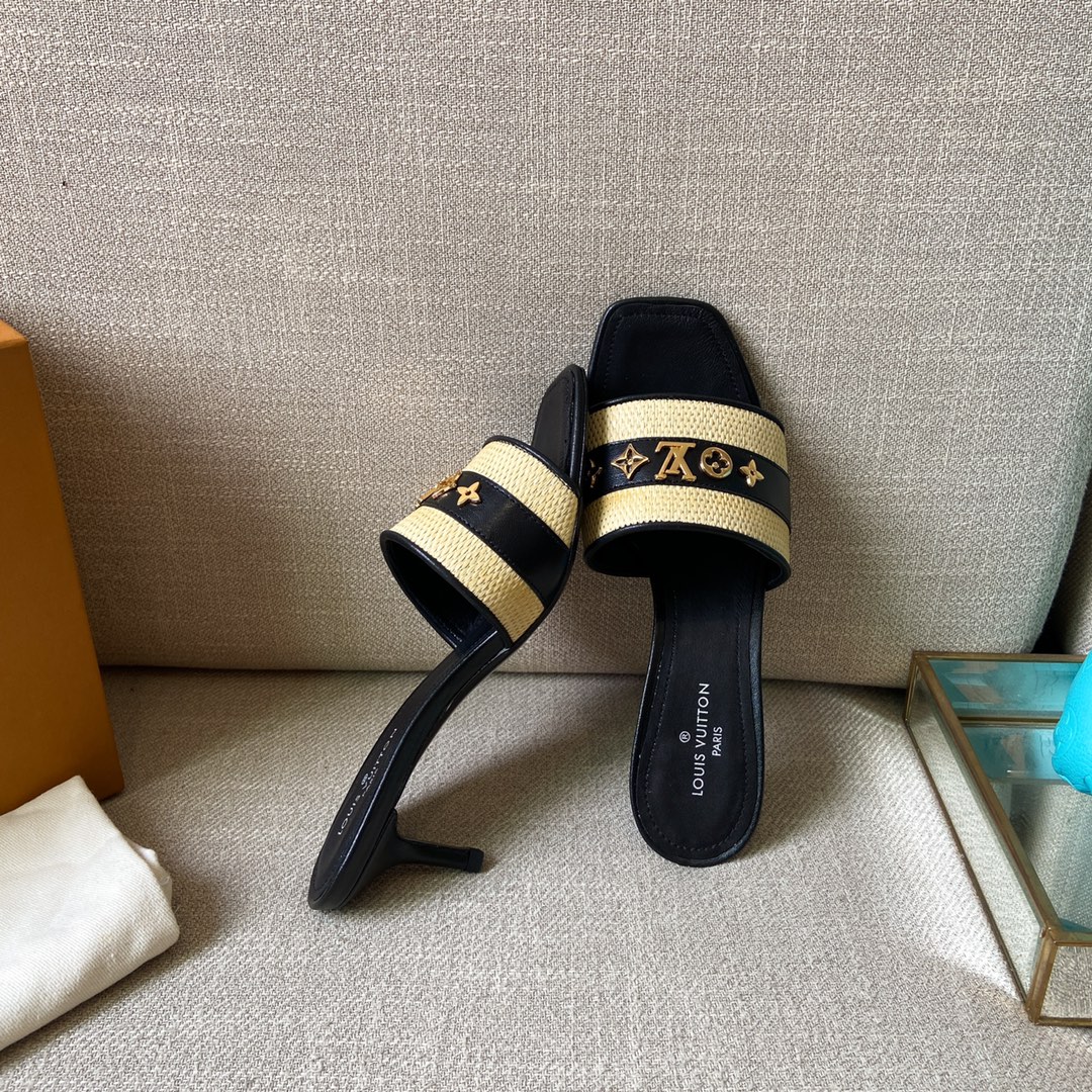 Louis Vuitton Women’s Lock It Mule Black For Women LV 2.2in/5.5cm