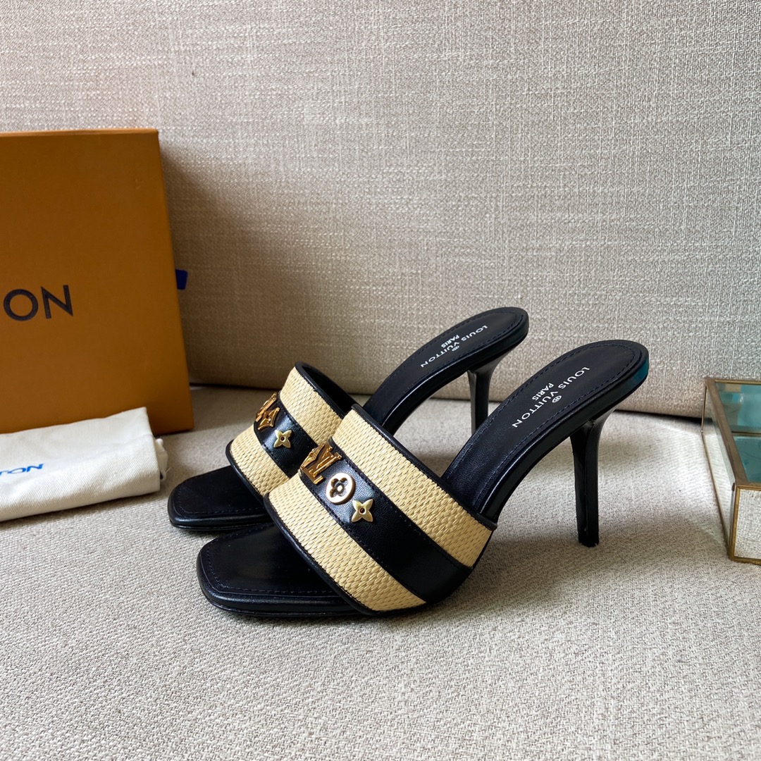 Louis Vuitton Women’s Lock It Mule Black For Women LV 3.7in/9.5cm