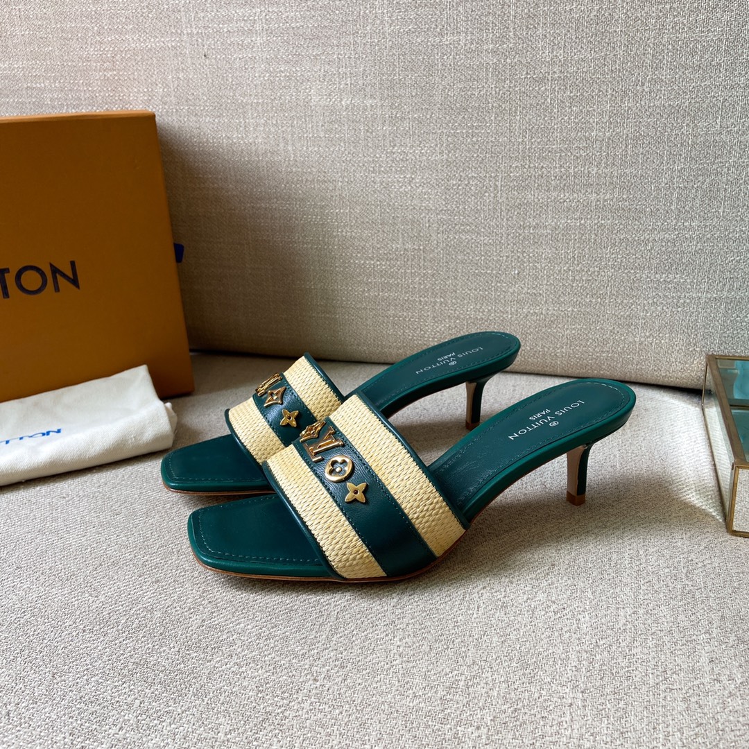 Louis Vuitton Women’s Lock It Mule Green For Women LV 2.2in/5.5cm