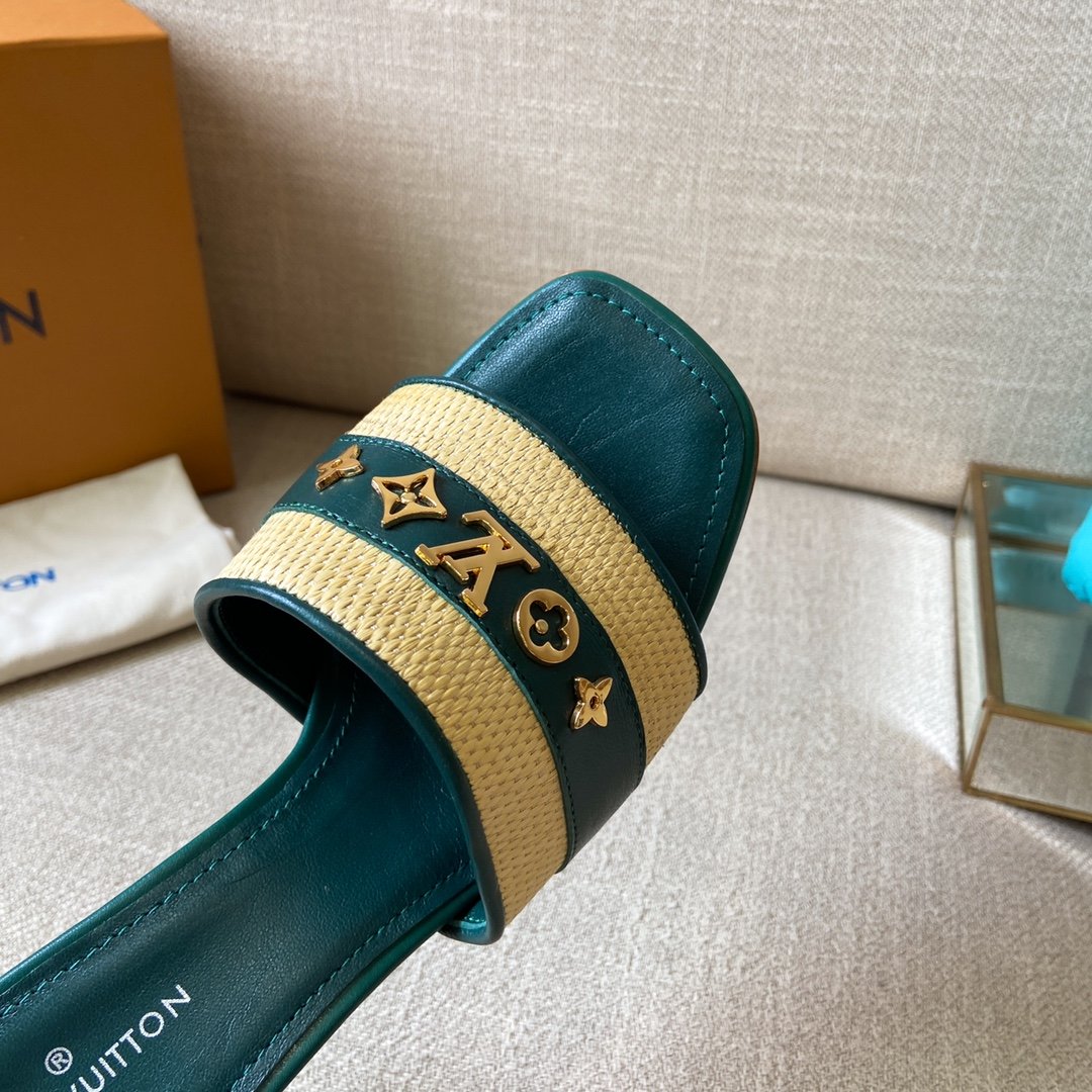 Louis Vuitton Women’s Lock It Mule Green For Women LV 3.7in/9.5cm