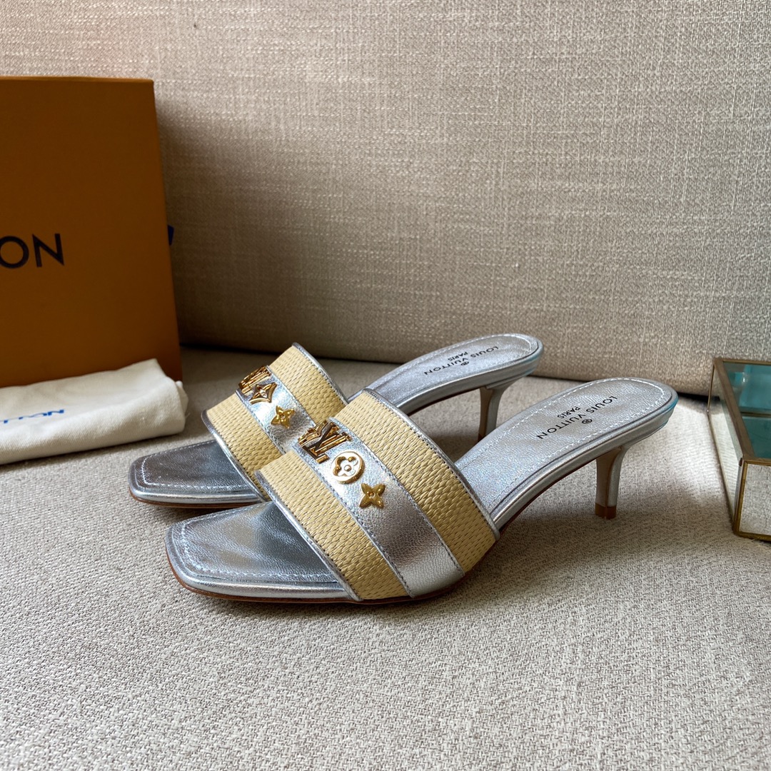 Louis Vuitton Women’s Lock It Mule Sliver For Women LV 2.2in/5.5cm