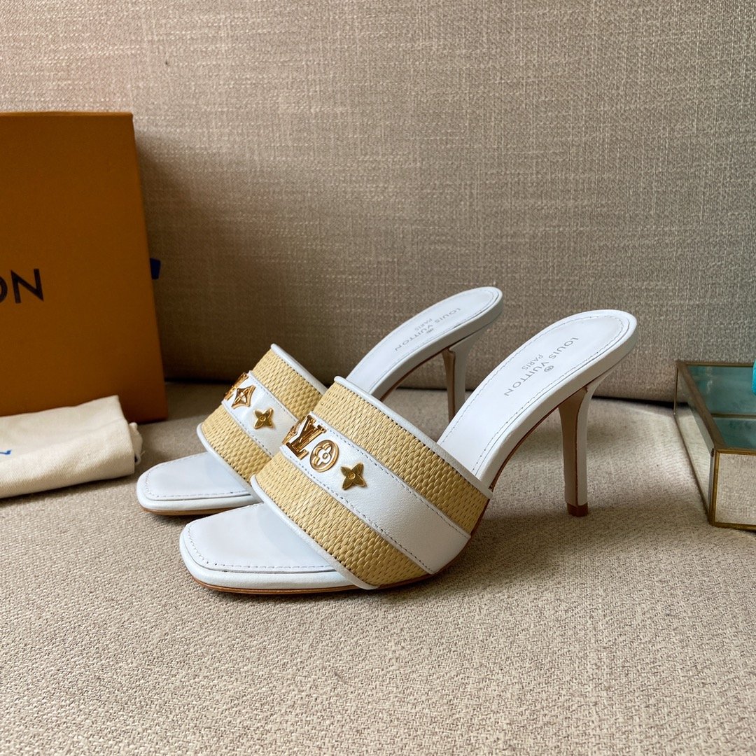 Louis Vuitton Women’s Lock It Mule White For Women LV 3.7in/9.5cm