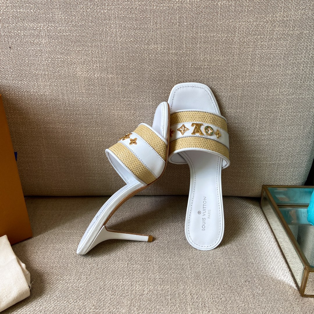 Louis Vuitton Women’s Lock It Mule White For Women LV 3.7in/9.5cm