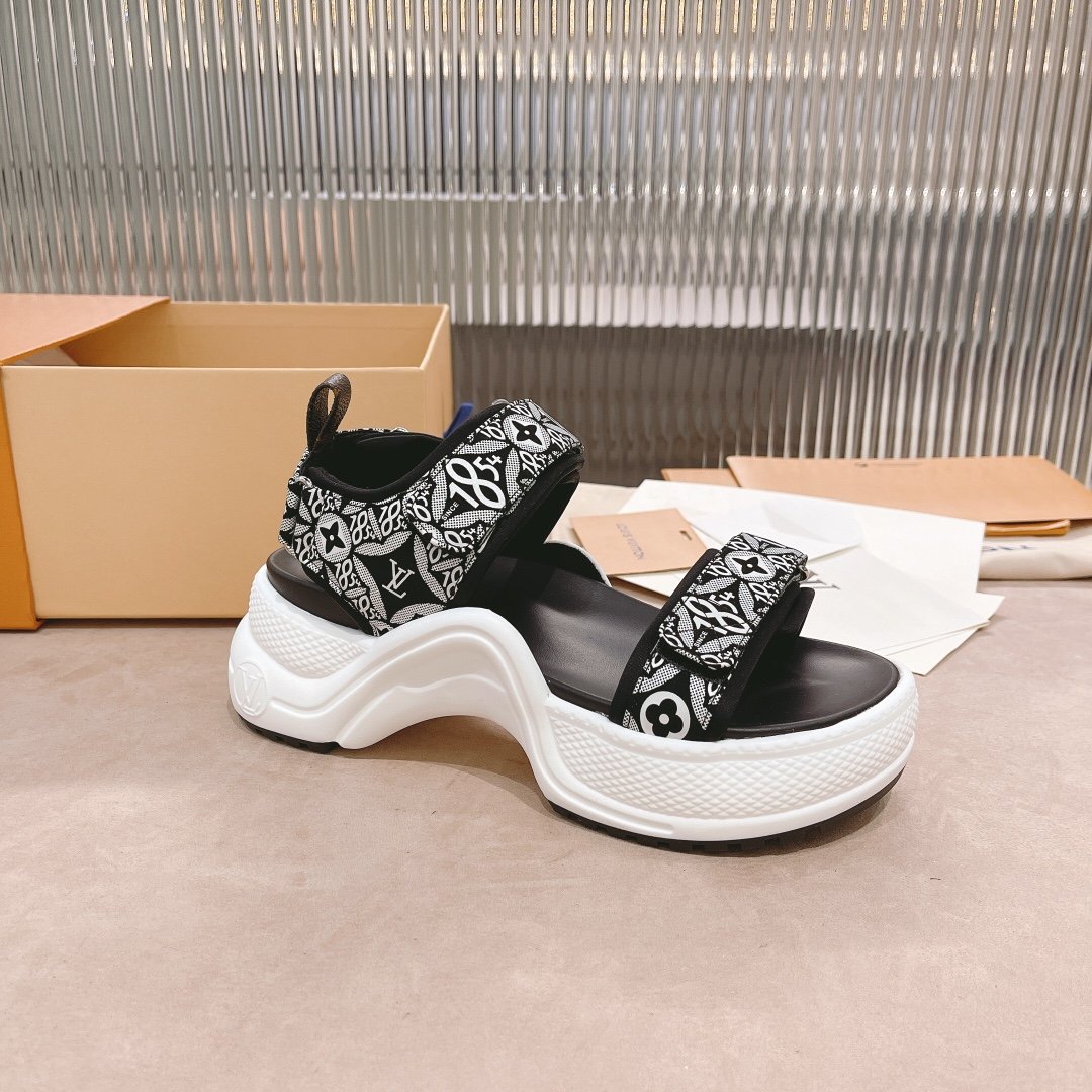 Louis Vuitton Women’s LV Archlight Flat Sandal Black For Women LV