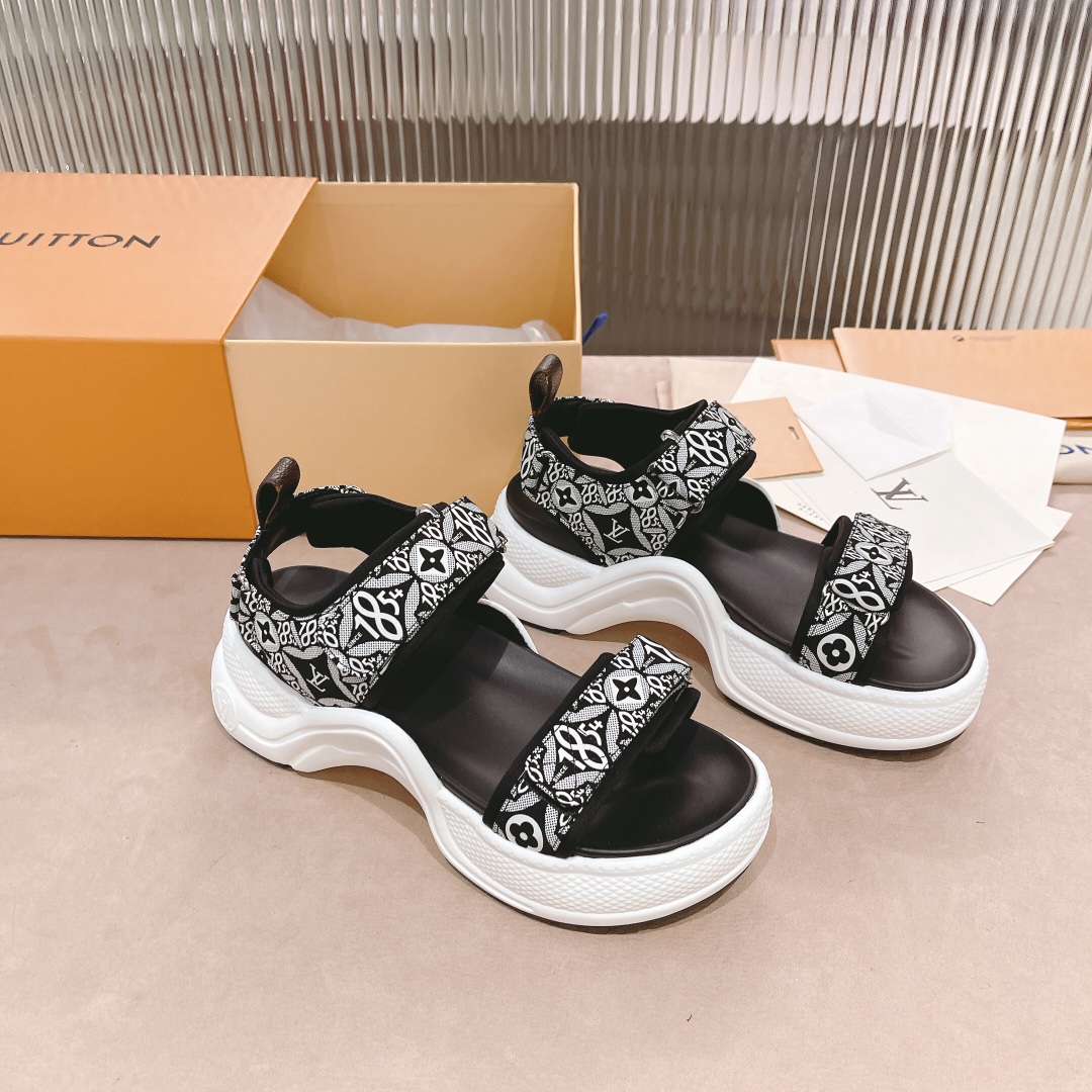 Louis Vuitton Women’s LV Archlight Flat Sandal Black For Women LV