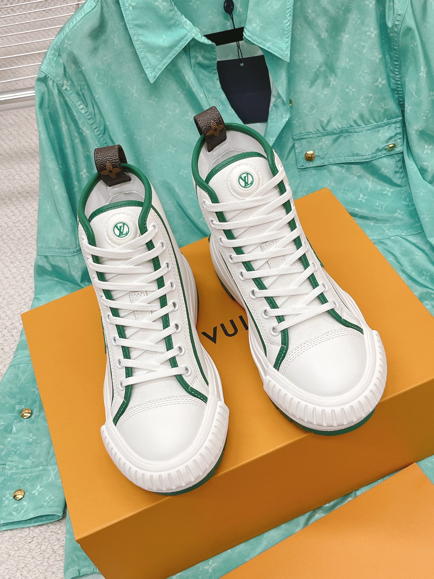 Louis Vuitton Women’s LV Squad Sneaker Boot Green For Women LV