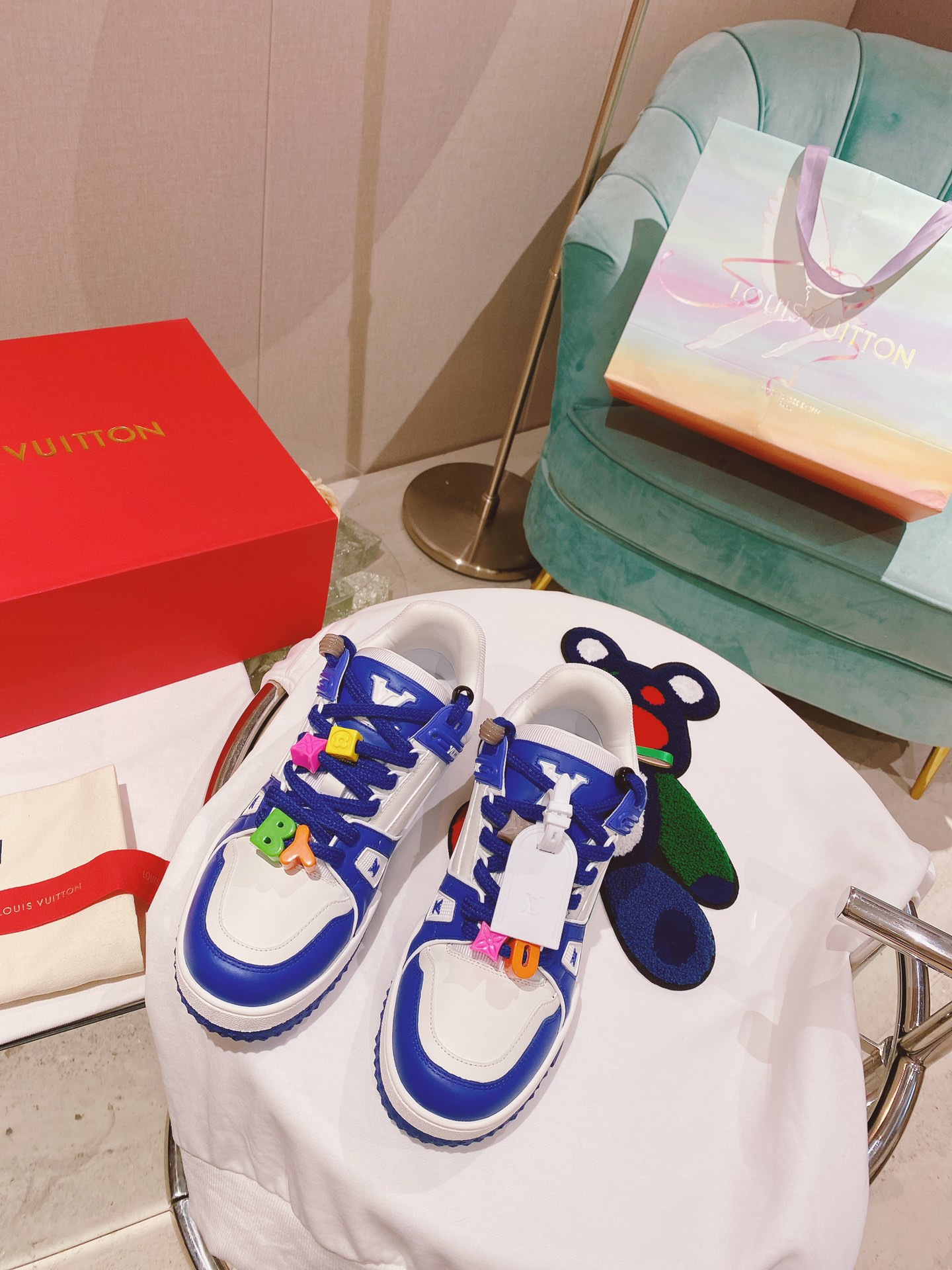 Louis Vuitton Women’s LV Trainer Sneaker Blue For Women LV