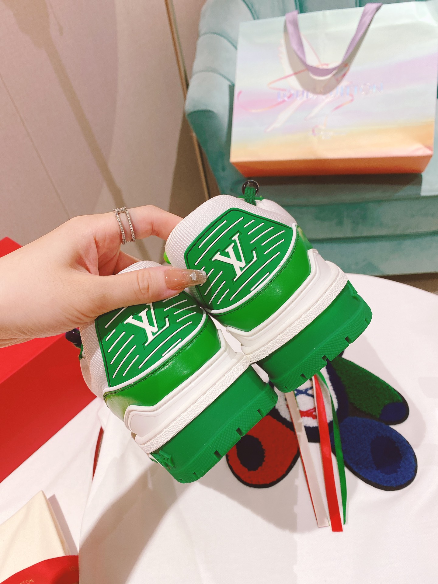 Louis Vuitton Women’s LV Trainer Sneaker Green For Women LV
