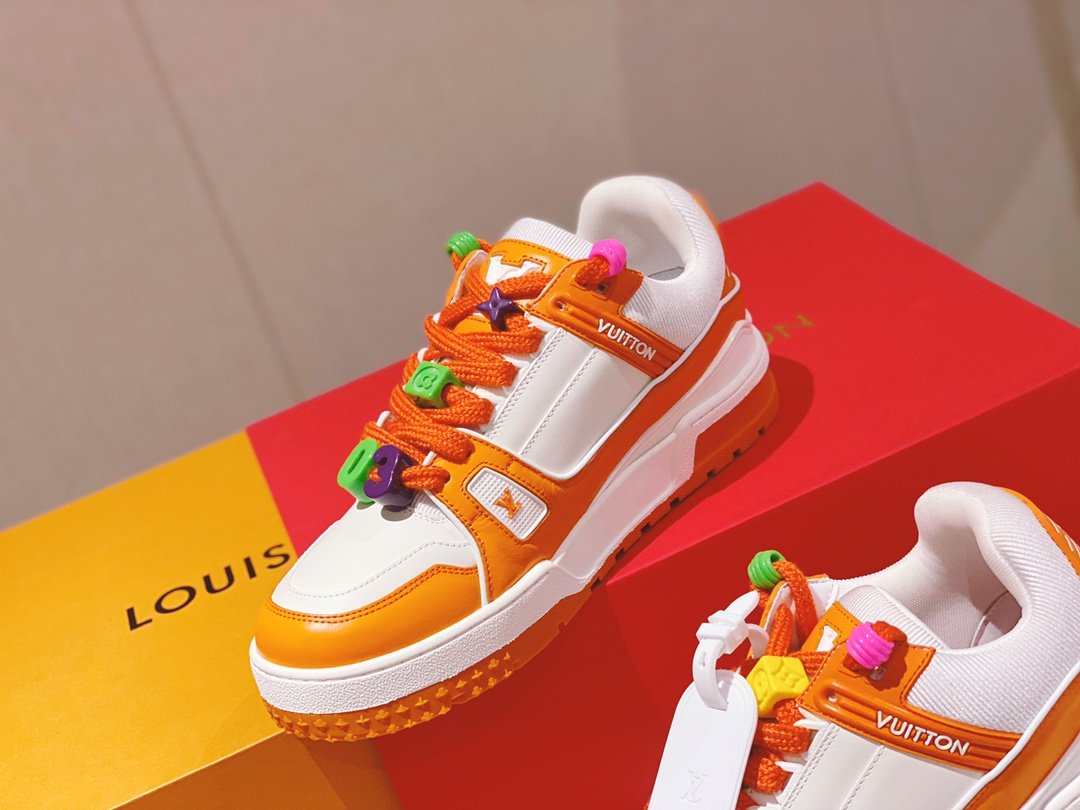 Louis Vuitton Women’s LV Trainer Sneaker Orange For Women LV