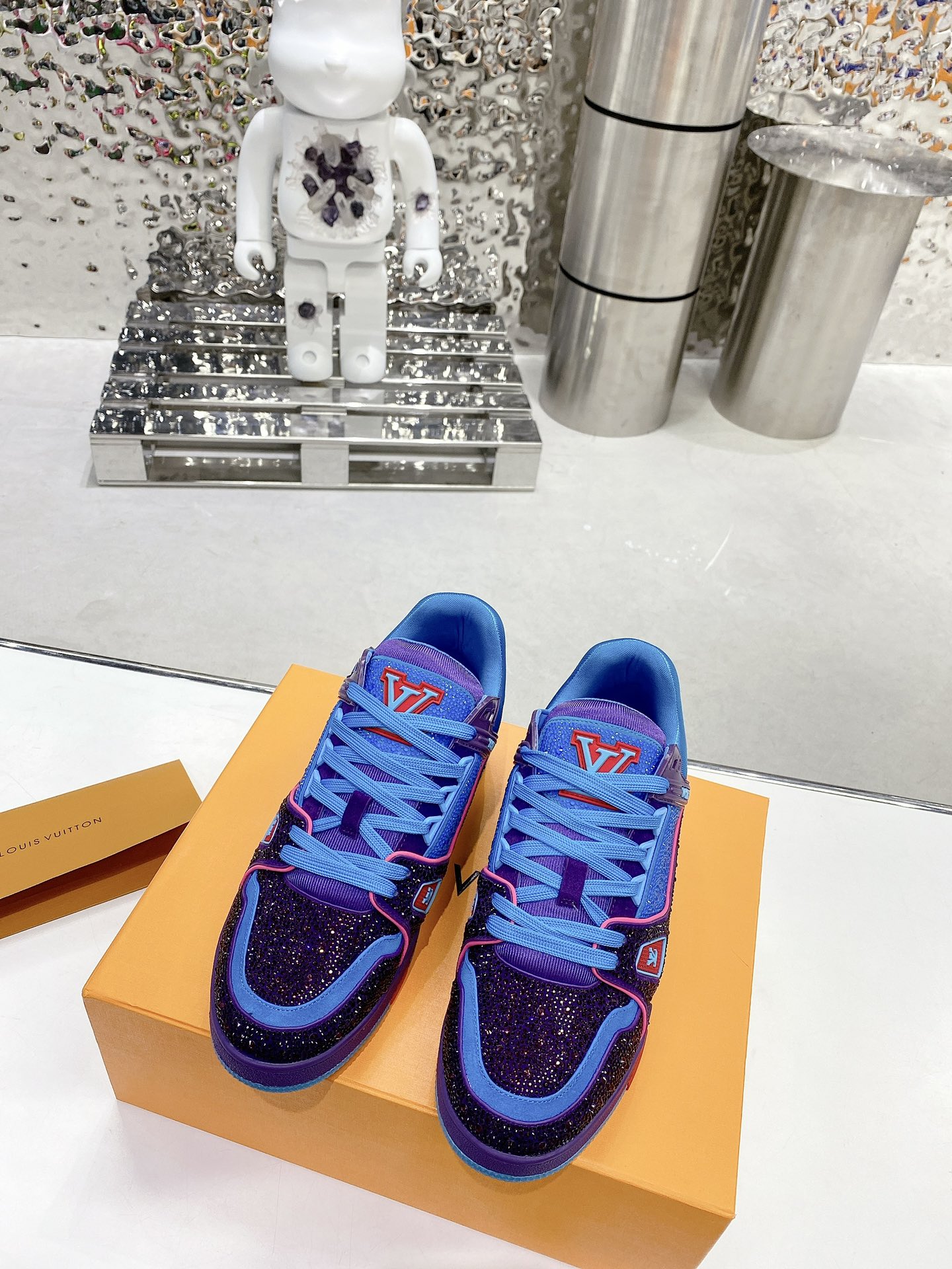 Louis Vuitton Women’s LV Trainers Blue For Women LV