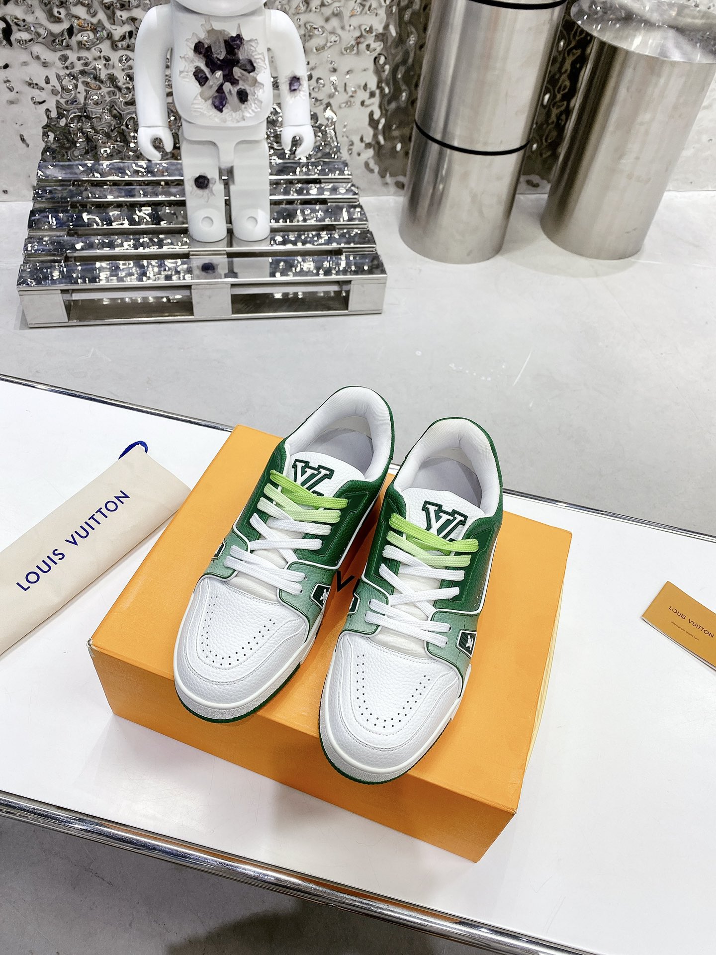 Louis Vuitton Women’s LV Trainers Green For Women LV