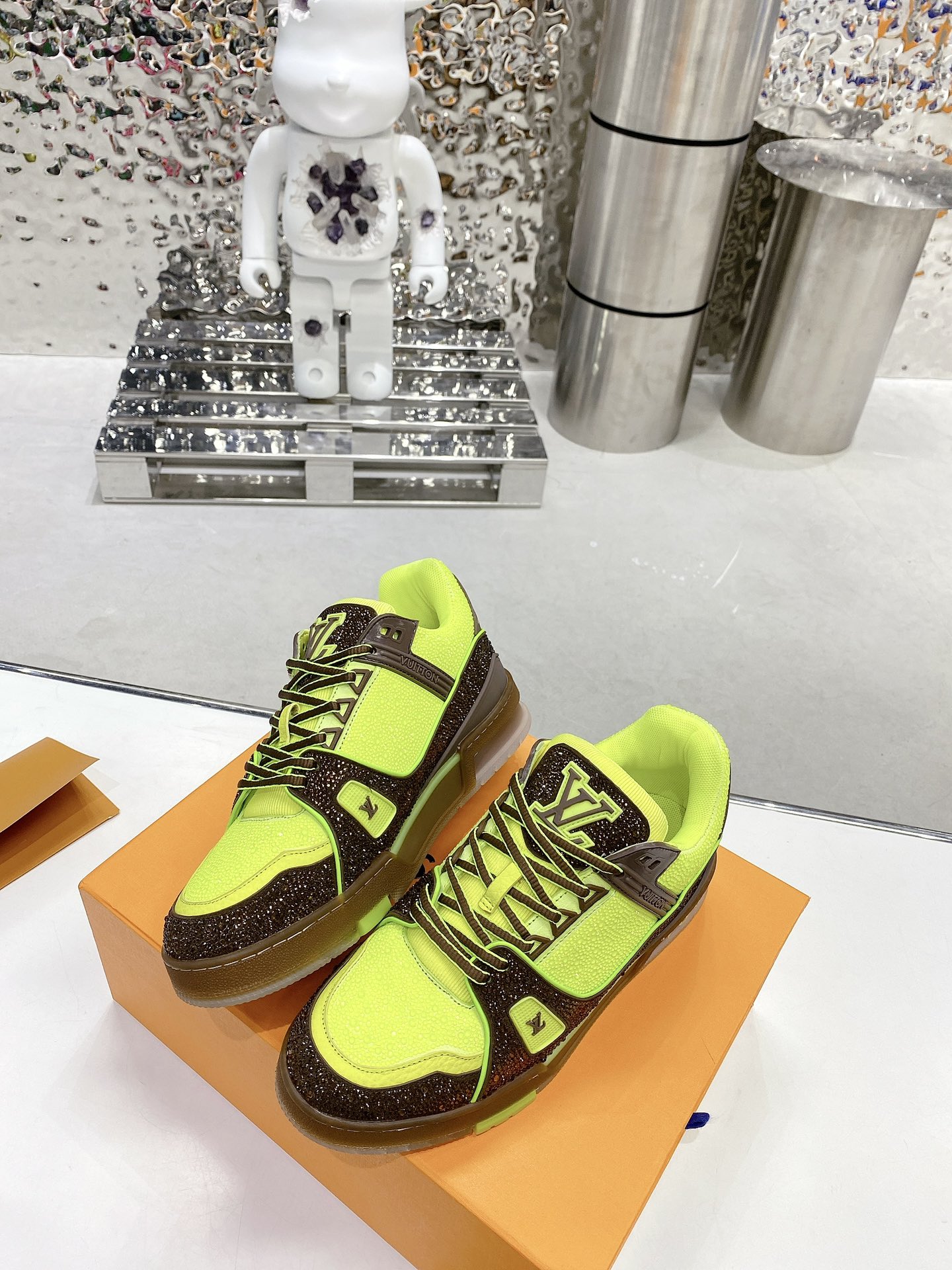Louis Vuitton Women’s LV Trainers Yellow For Women LV