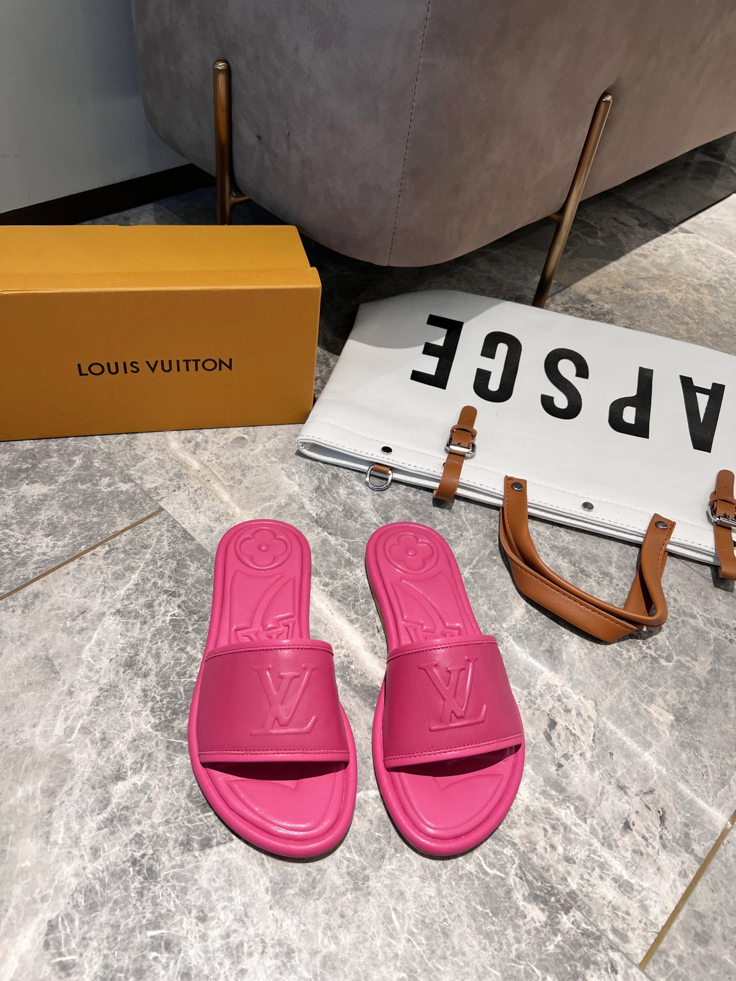Louis Vuitton Women’s Magnetic Flat Mule Fuchsia Pink For Women LV 1AA1MN
