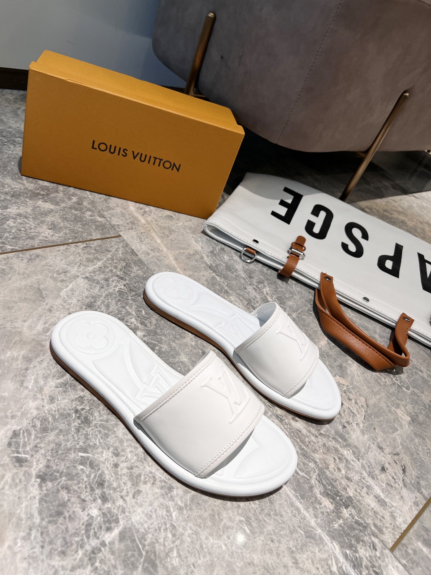 Louis Vuitton Women’s Magnetic Flat Mule White For Women LV