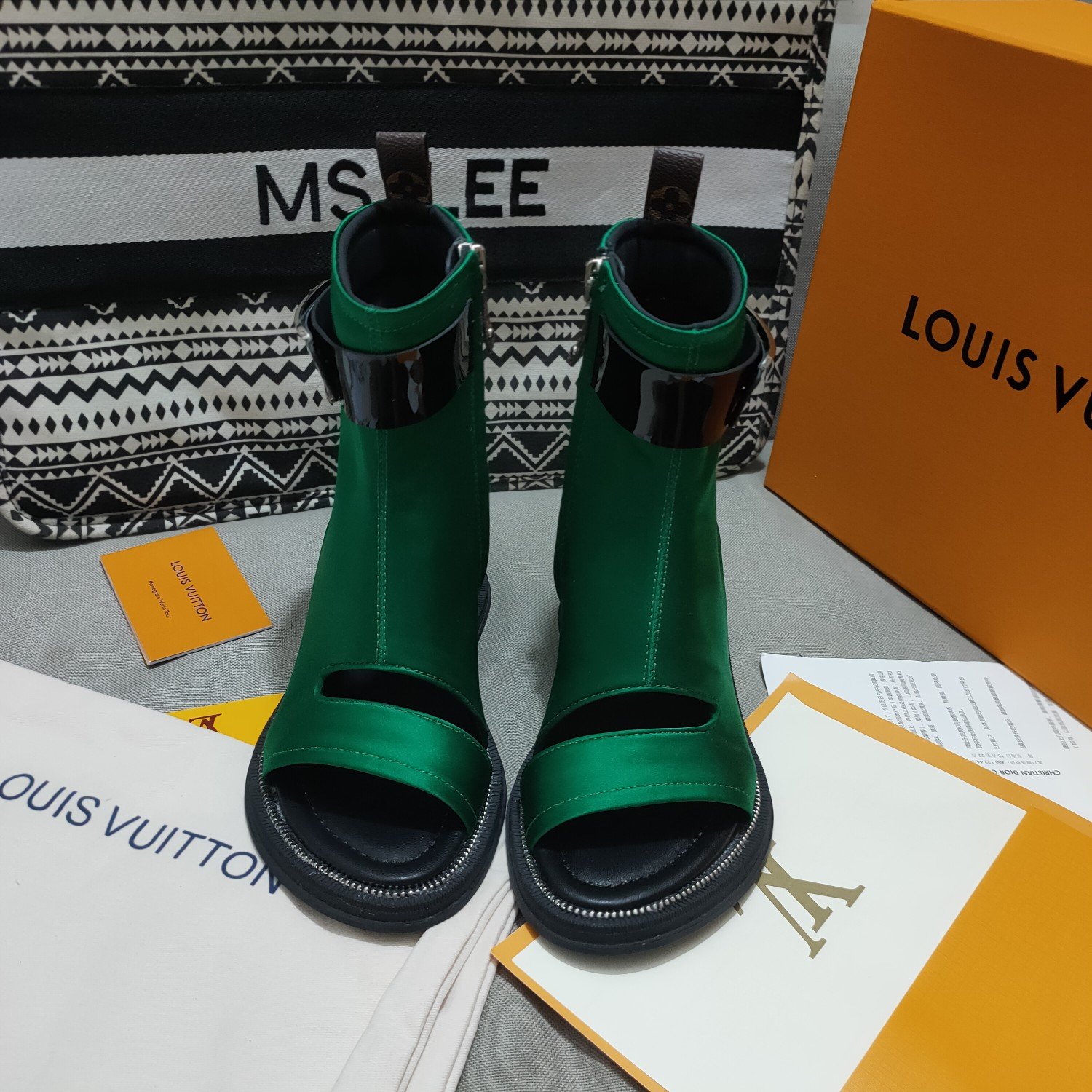 Louis Vuitton Women’s Moonlight Ankle Boot Green For Women LV 1AA0IT