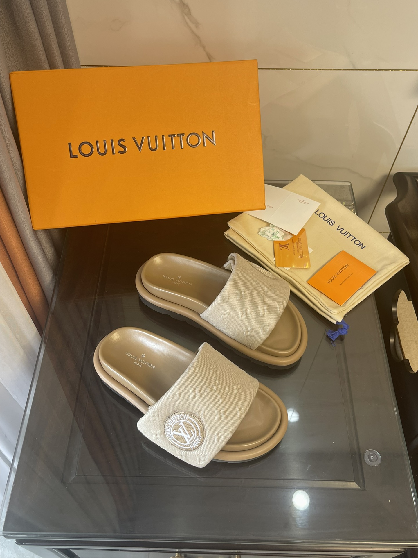 Louis Vuitton Women’s Pool Pillow Comfort Flat Mule Beige For Women LV