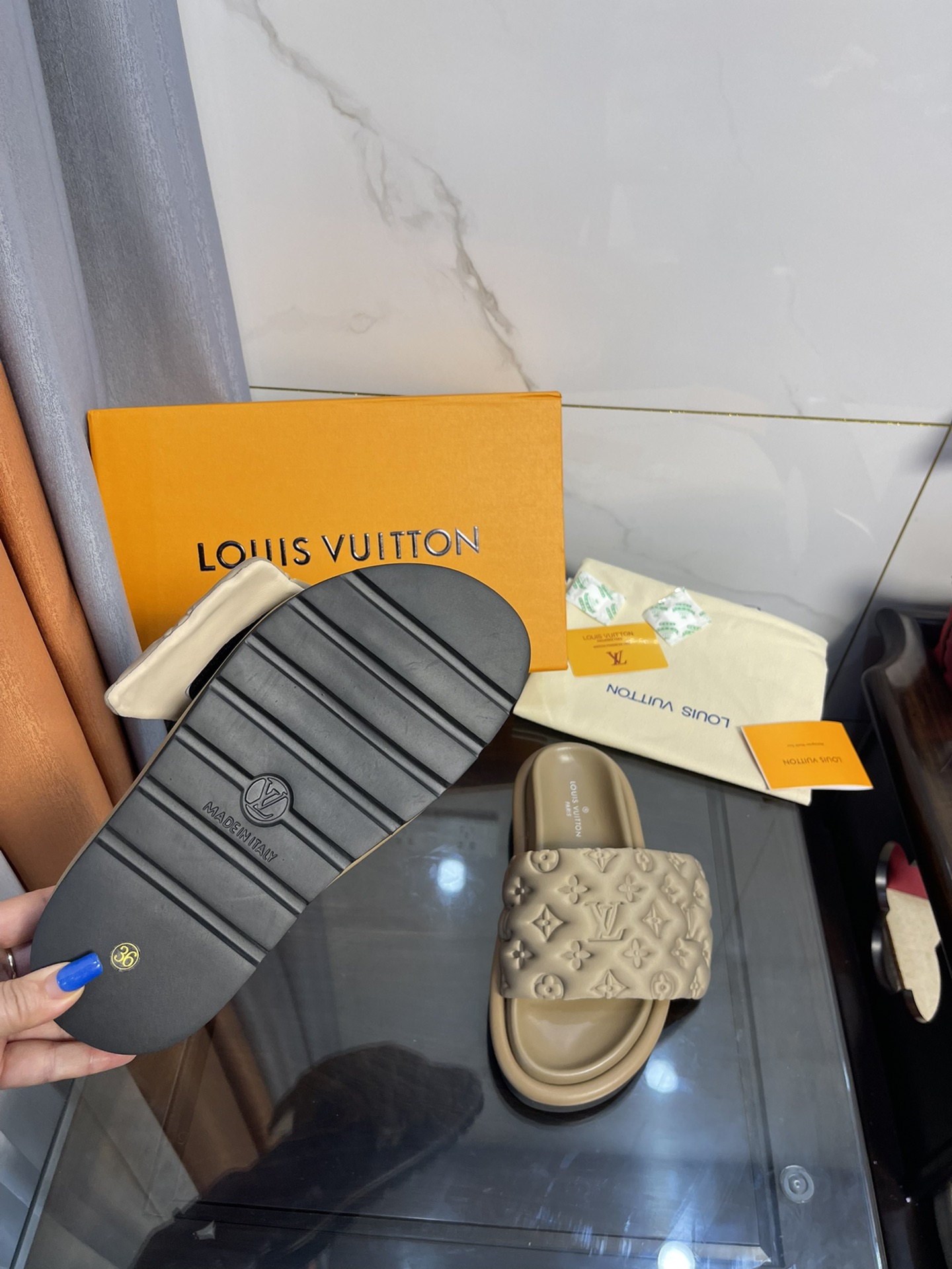 Louis Vuitton Women’s Pool Pillow Comfort Flat Mule Brown For Women LV