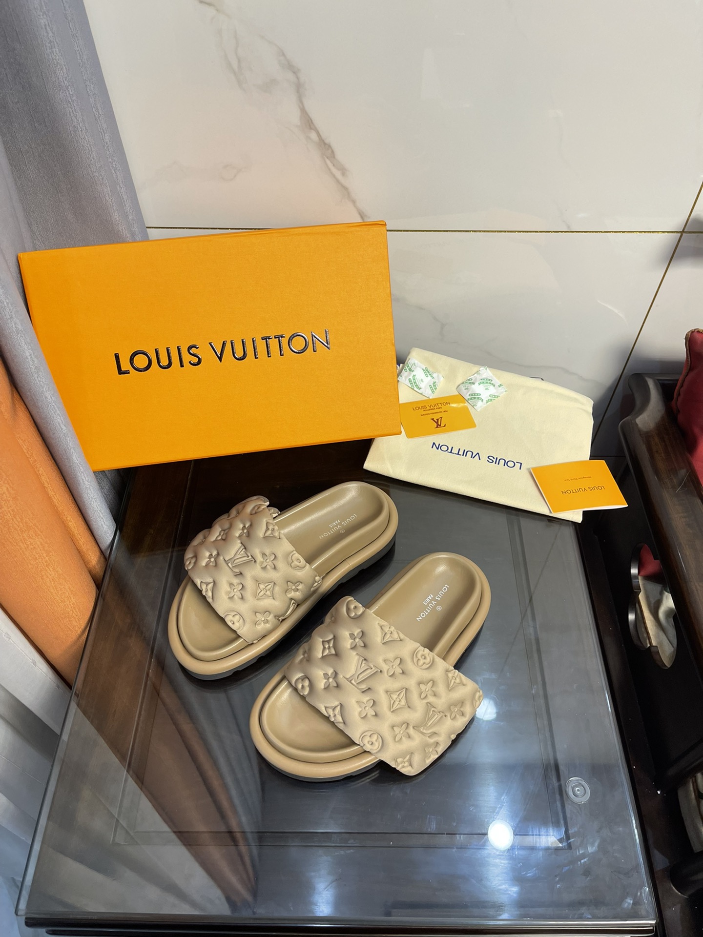 Louis Vuitton Women’s Pool Pillow Comfort Flat Mule Brown For Women LV