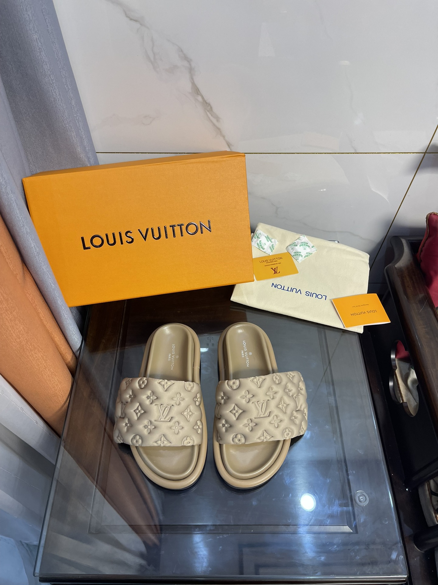 Louis Vuitton Women’s Pool Pillow Comfort Flat Mule Brown For Women LV