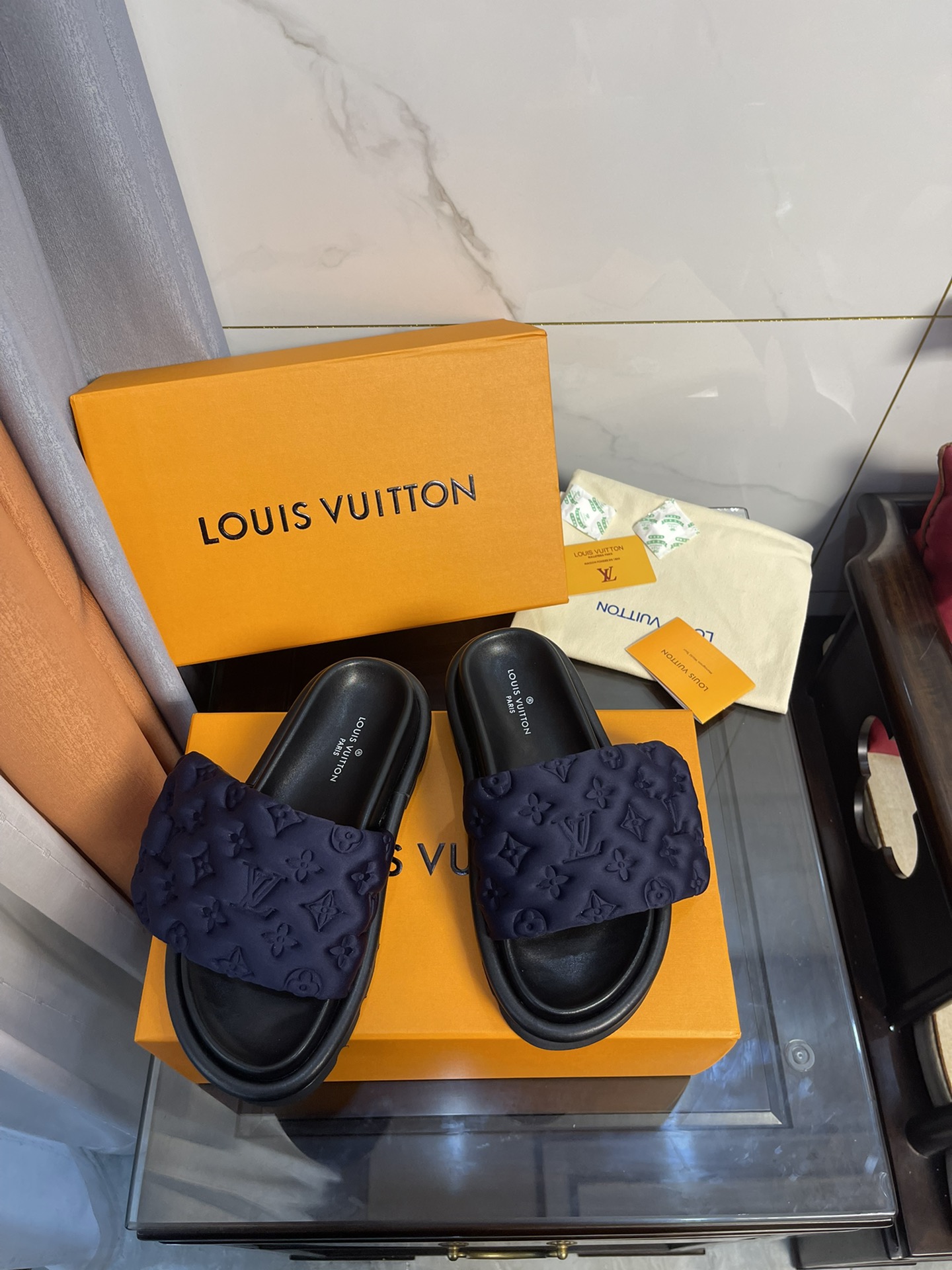 Louis Vuitton Women’s Pool Pillow Comfort Mule Dark Blue For Women LV
