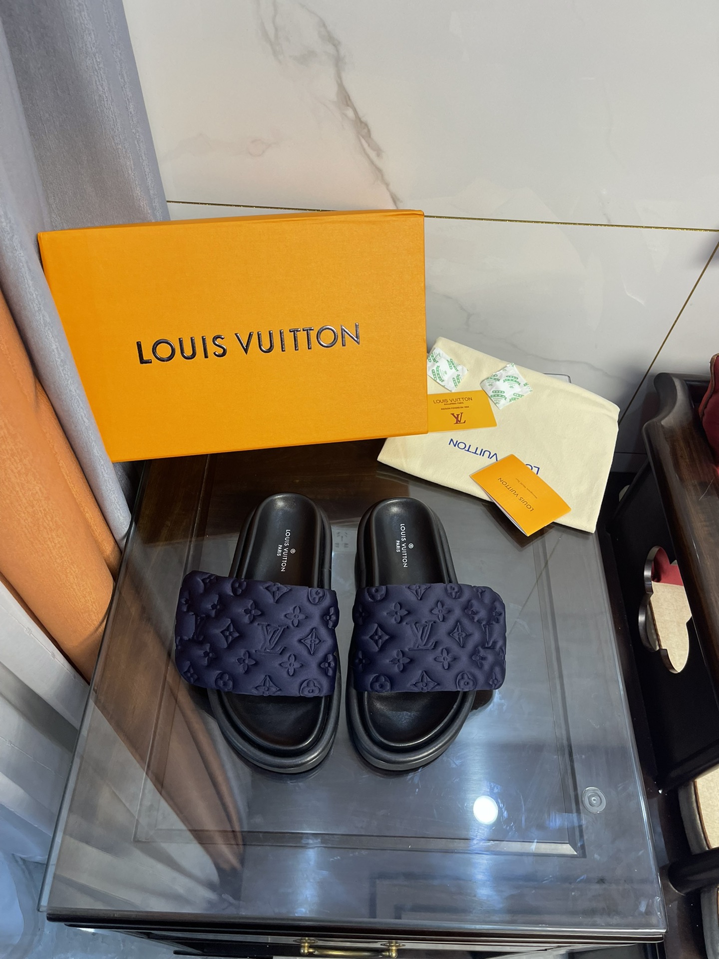 Louis Vuitton Women’s Pool Pillow Comfort Mule Dark Blue For Women LV
