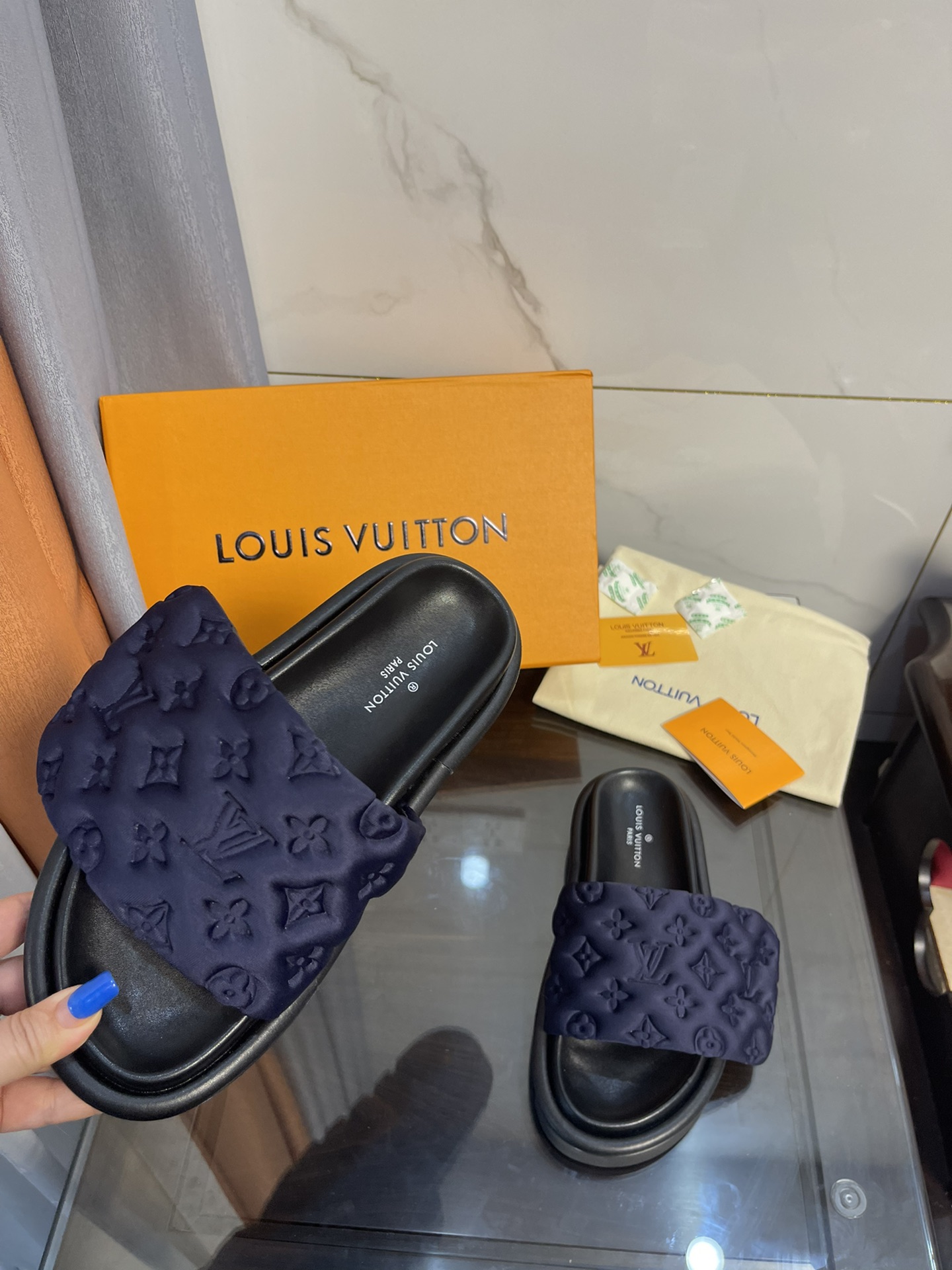 Louis Vuitton Women’s Pool Pillow Comfort Mule Dark Blue For Women LV