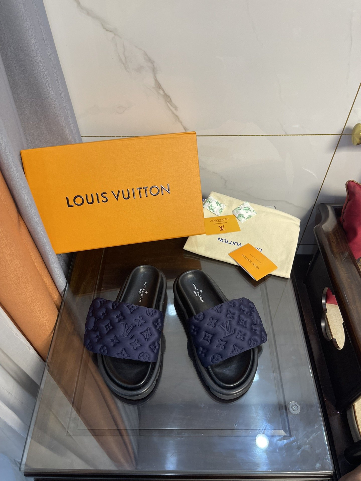 Louis Vuitton Women’s Pool Pillow Comfort Mule Dark Blue For Women LV