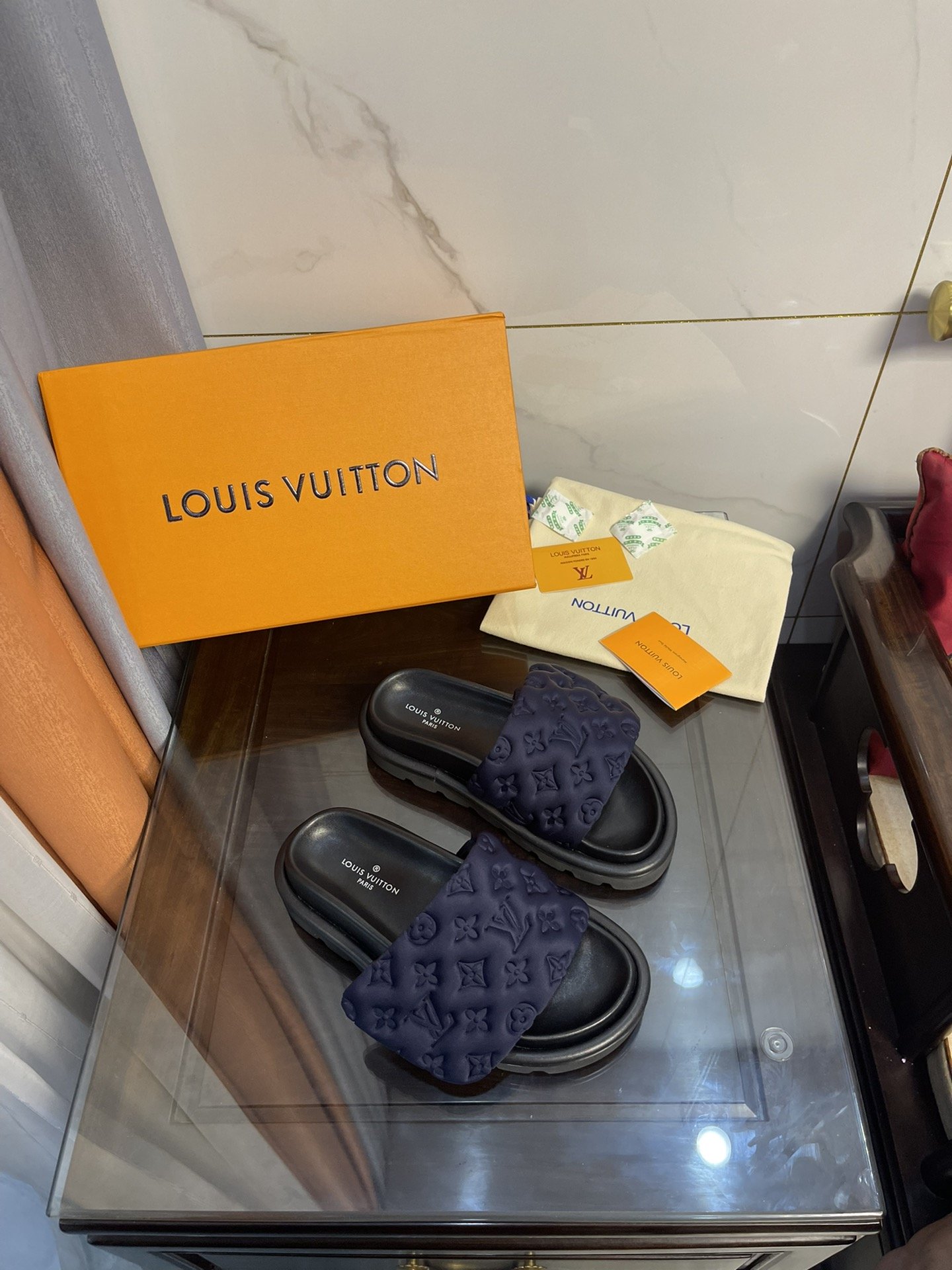 Louis Vuitton Women’s Pool Pillow Comfort Mule Dark Blue For Women LV