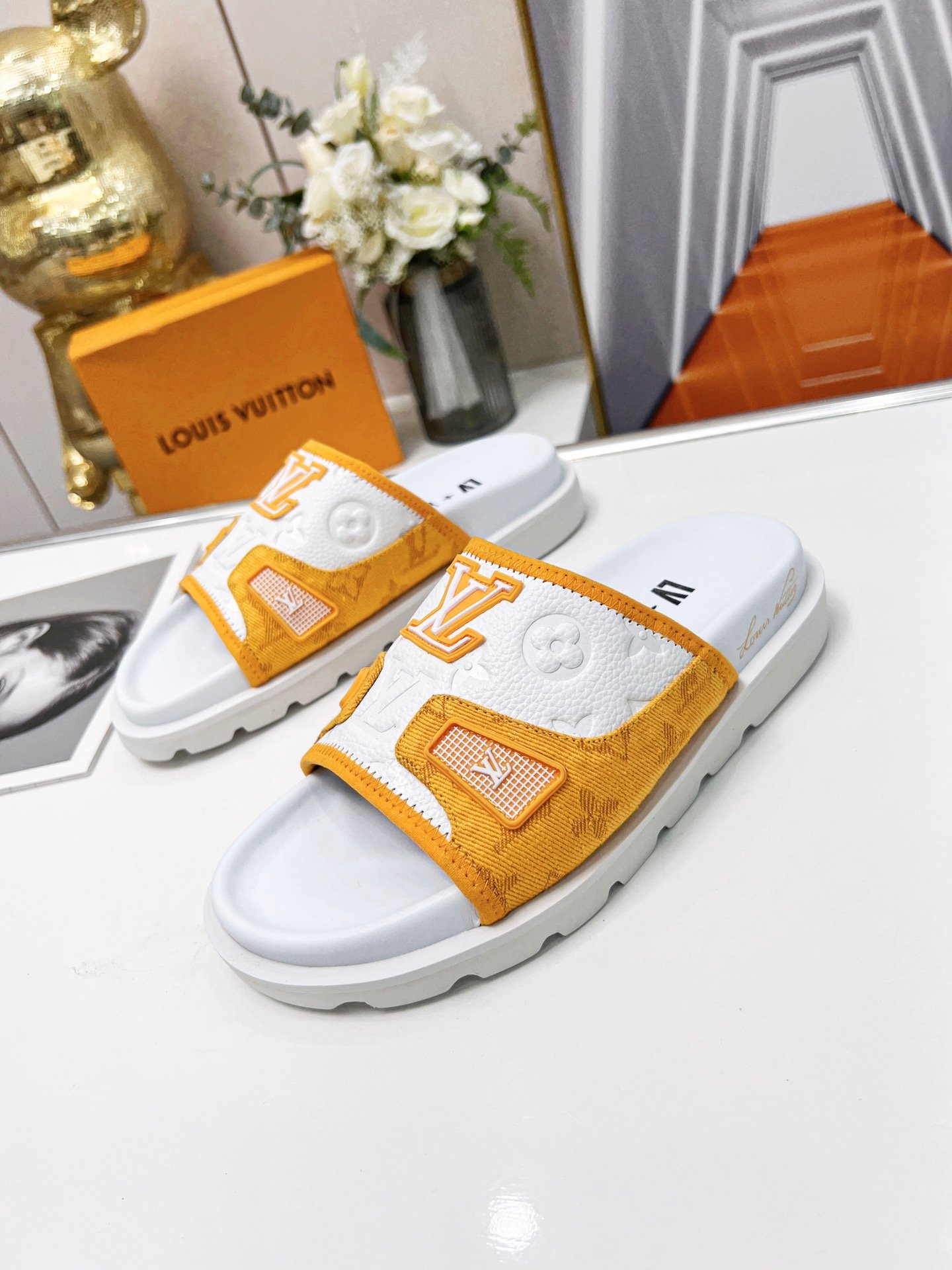 Louis Vuitton Women’s Pool Pillow Comfort Mule Orange For Women LV