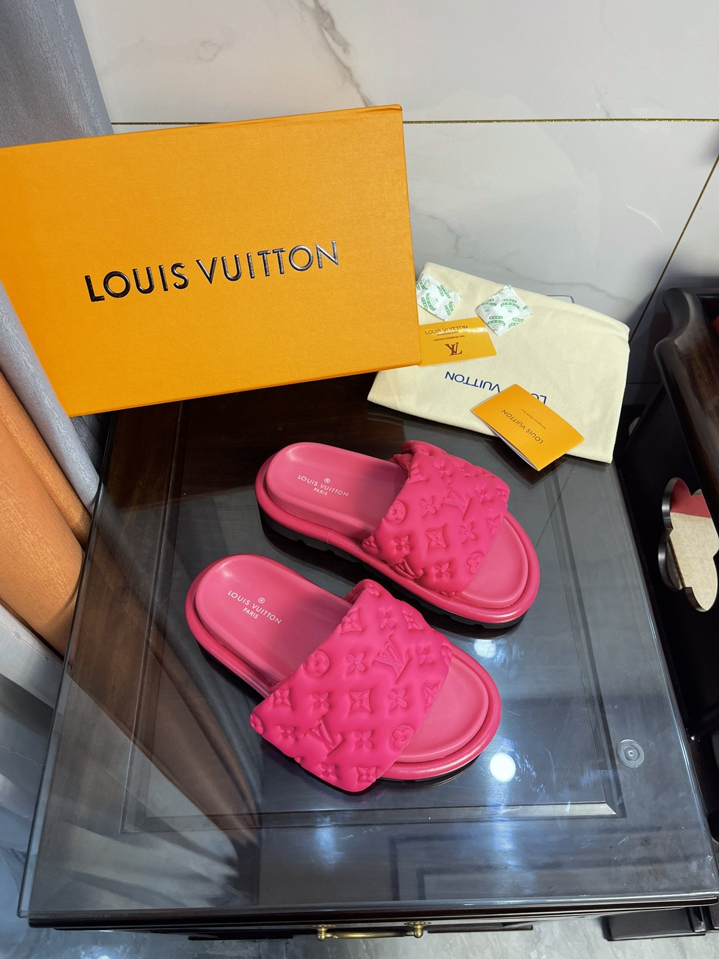 Louis Vuitton Women’s Pool Pillow Comfort Mule Pink For Women LV 1AA1DO