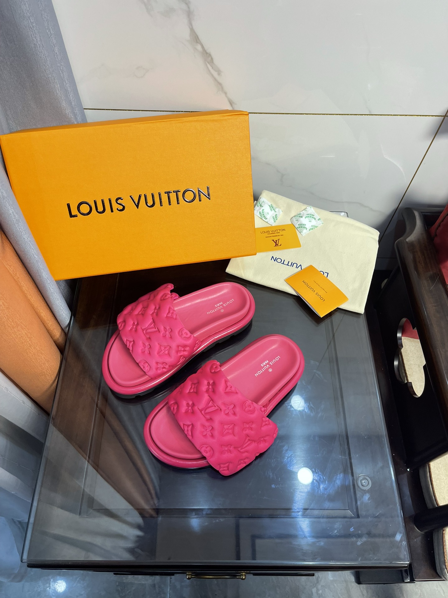 Louis Vuitton Women’s Pool Pillow Comfort Mule Pink For Women LV 1AA1DO
