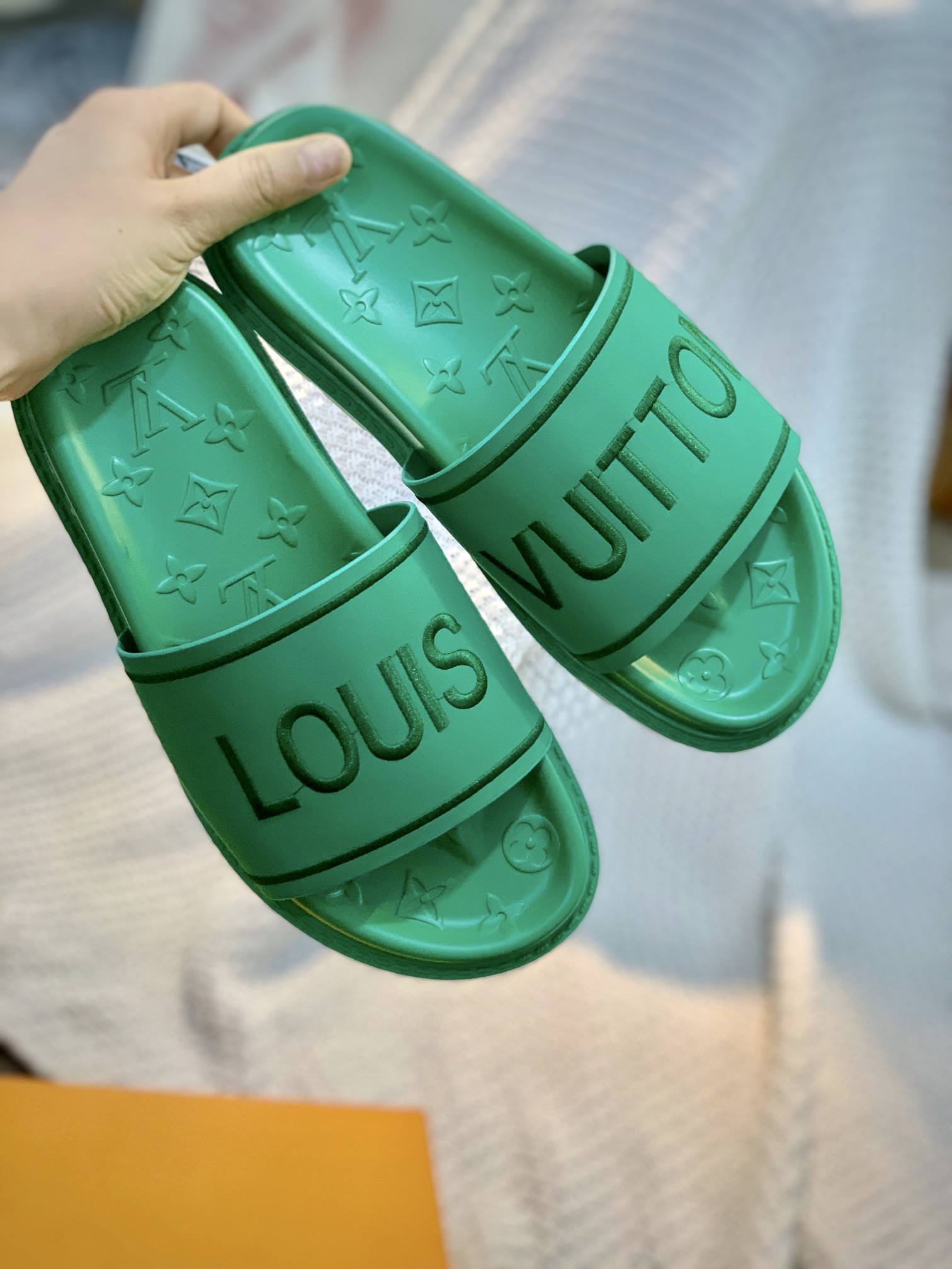 Louis Vuitton Women’s Pool Pillow Flat Comfort Mule Green For Women LV