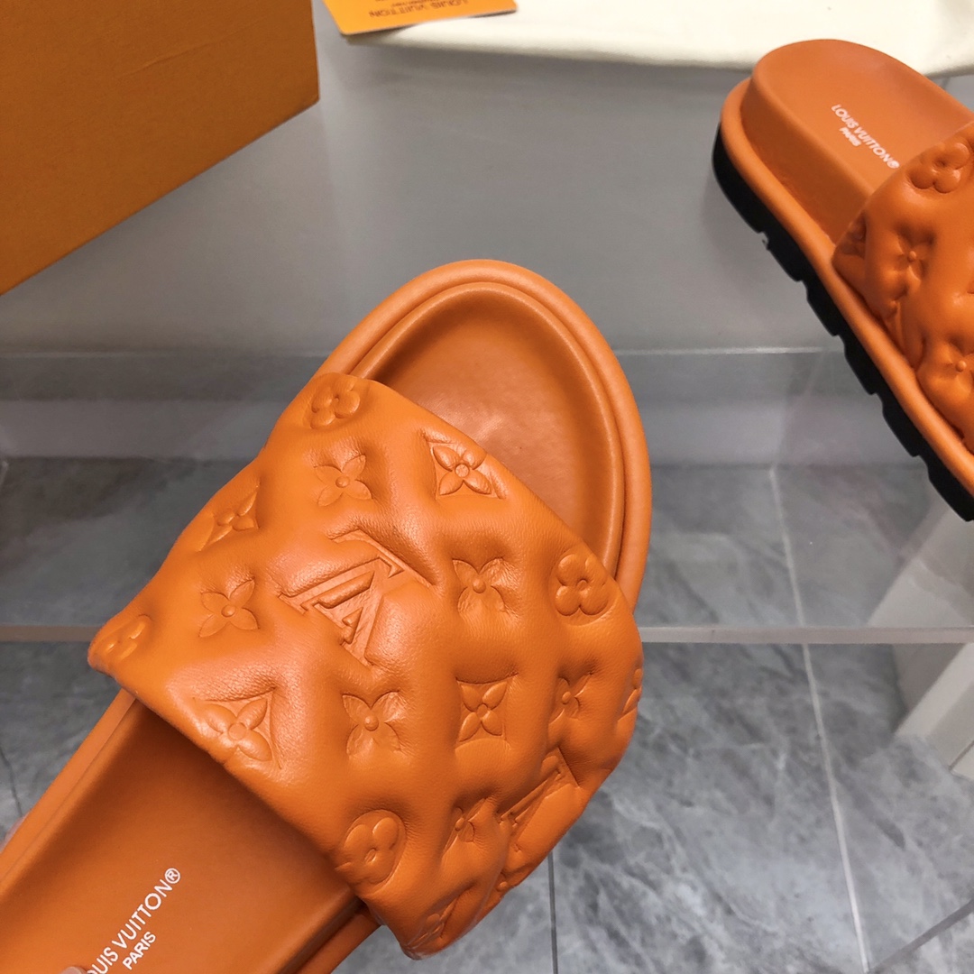 Louis Vuitton Women’s Pool Pillow Flat Comfort Mule Orange For Women LV