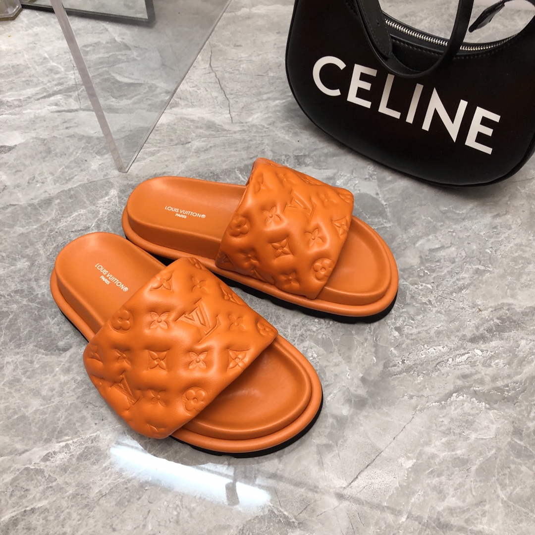 Louis Vuitton Women’s Pool Pillow Flat Comfort Mule Orange For Women LV