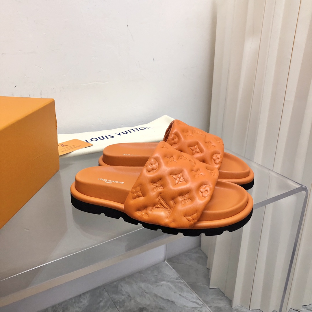 Louis Vuitton Women’s Pool Pillow Flat Comfort Mule Orange For Women LV