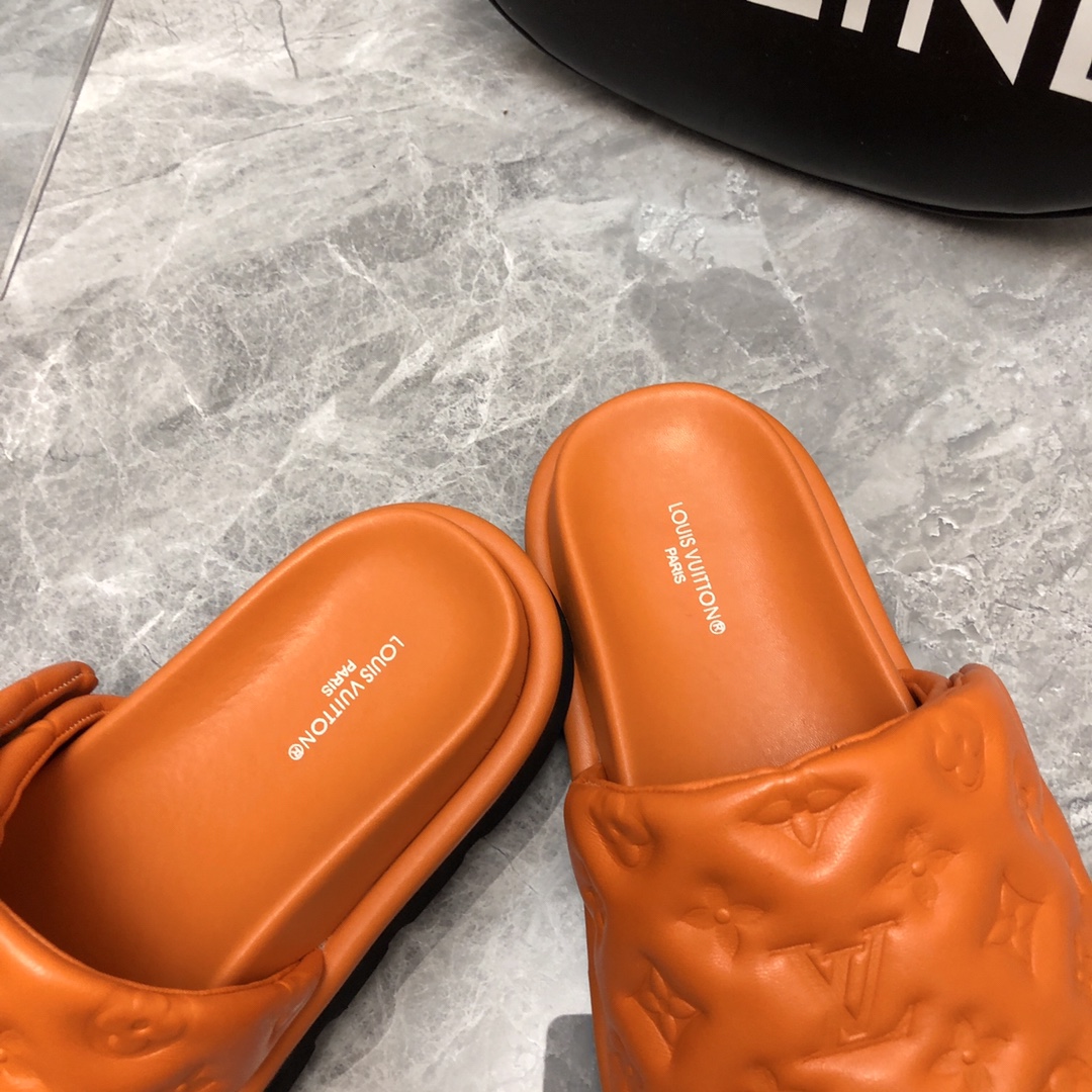 Louis Vuitton Women’s Pool Pillow Flat Comfort Mule Orange For Women LV