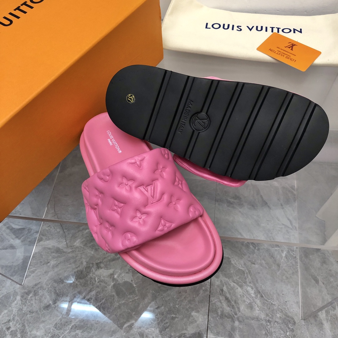 Louis Vuitton Women’s Pool Pillow Flat Comfort Mule Pink For Women LV