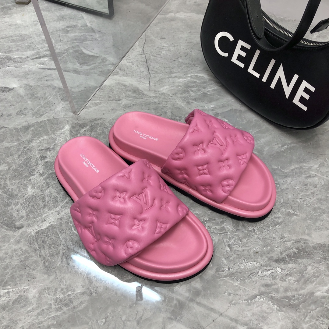 Louis Vuitton Women’s Pool Pillow Flat Comfort Mule Pink For Women LV