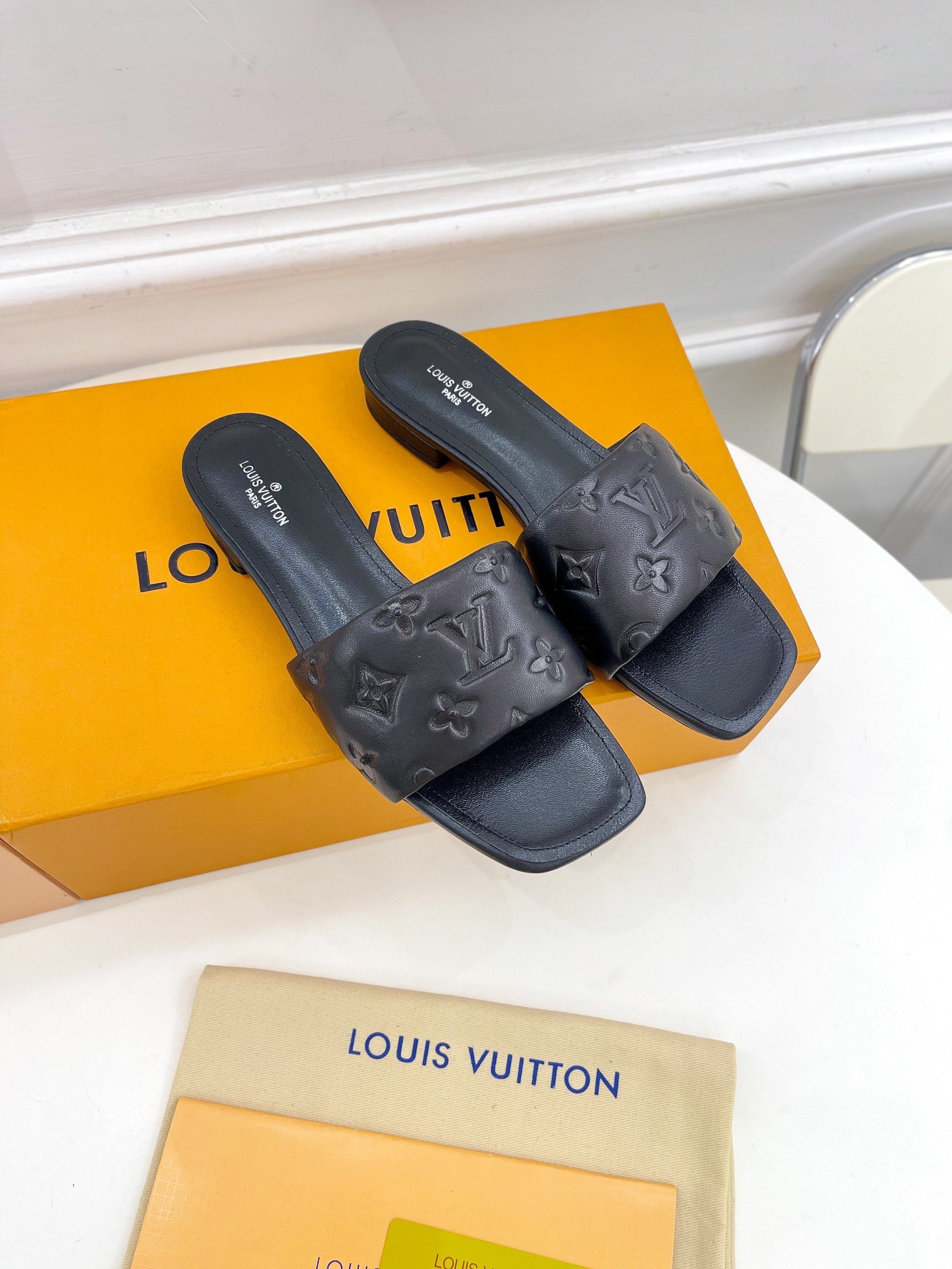 Louis Vuitton Women’s Revival Flat Mule Black For Women LV 1A9P3T