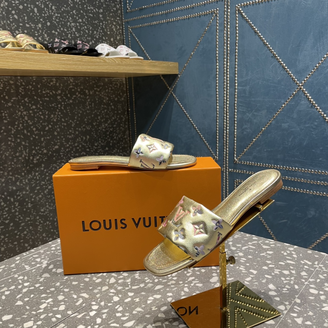 Louis Vuitton Women’s Revival Flat Mule Gold For Women LV