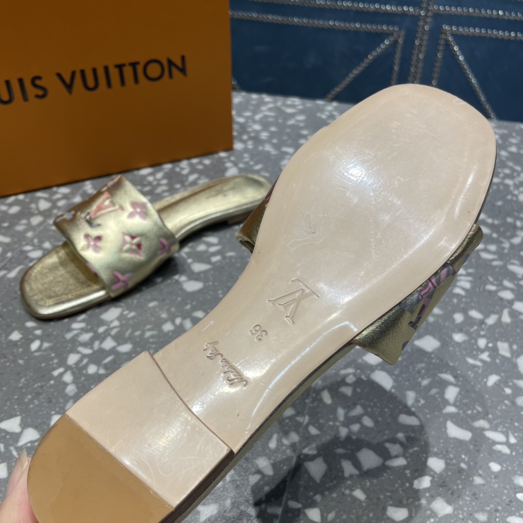 Louis Vuitton Women’s Revival Flat Mule Gold For Women LV