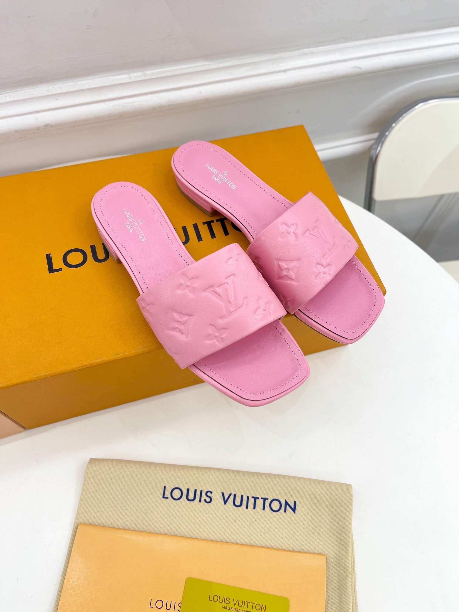 Louis Vuitton Women’s Revival Flat Mule Light Pink For Women LV 1A9PA1