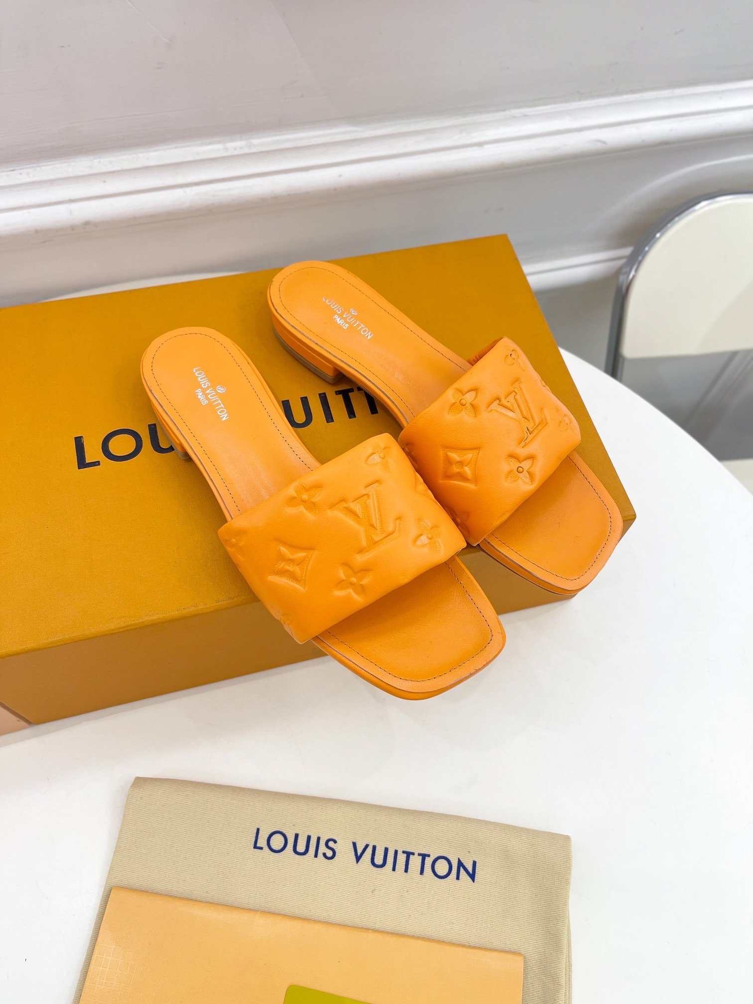 Louis Vuitton Women’s Revival Flat Mule Orange For Women LV
