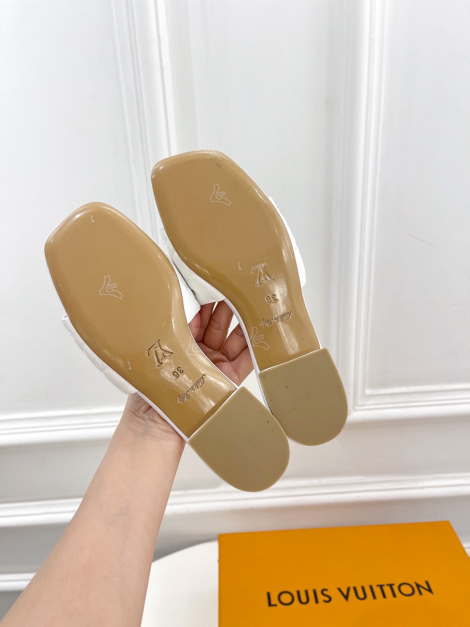 Louis Vuitton Women’s Revival Flat Mule White For Women LV 1A9P4P