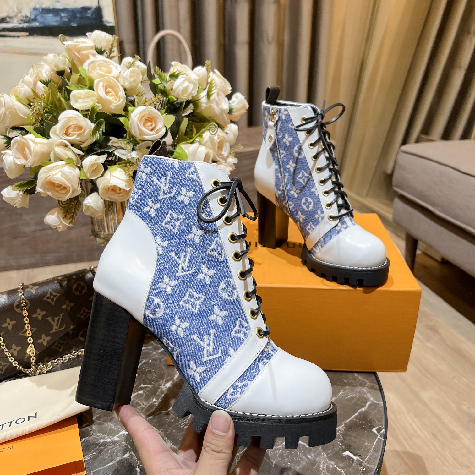 Louis Vuitton Women’s Star Trail Ankle Boot Blue For Women LV