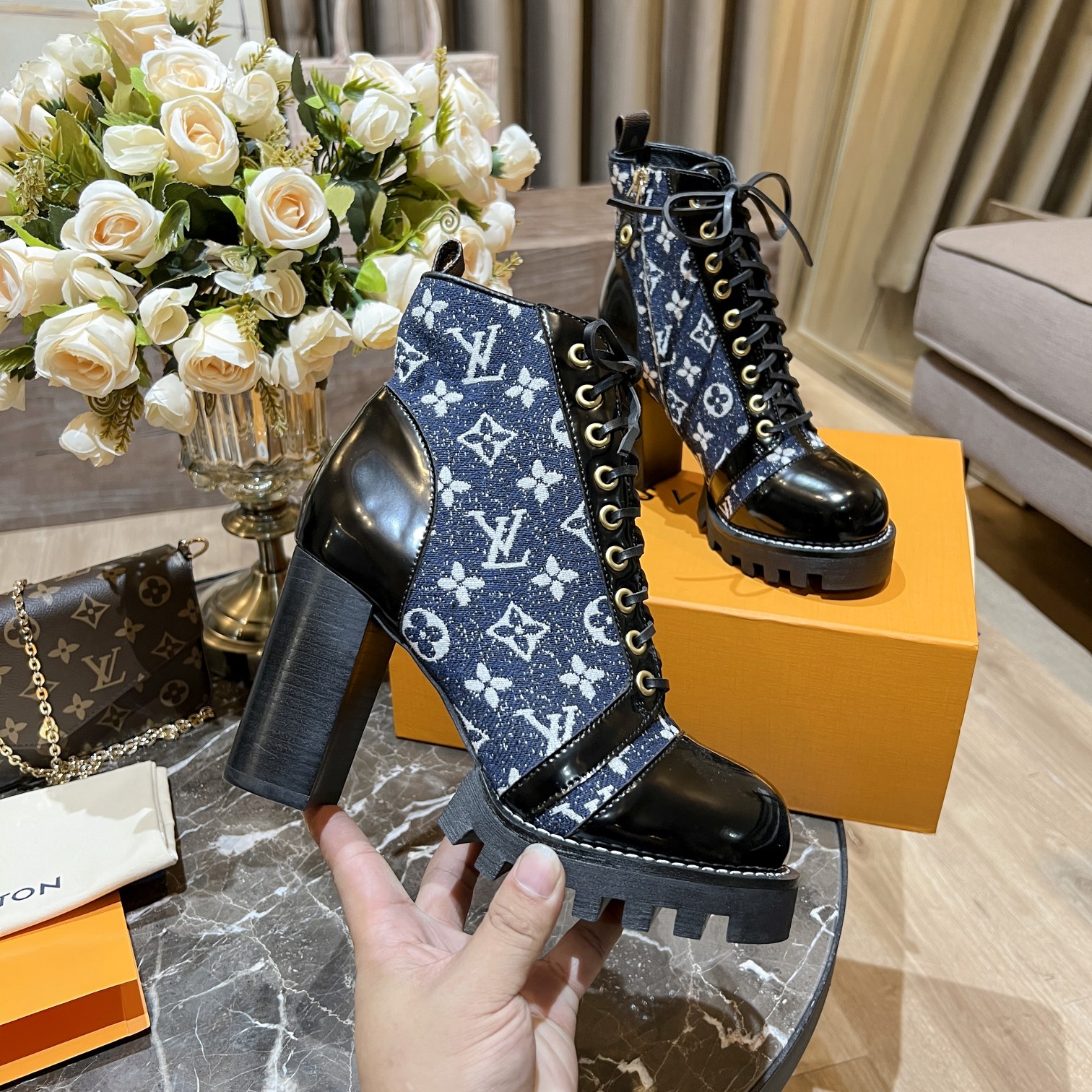 Louis Vuitton Women’s Star Trail Ankle Boot Blue For Women LV