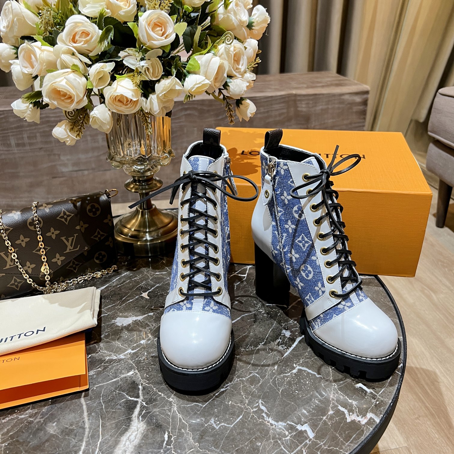 Louis Vuitton Women’s Star Trail Ankle Boot Blue For Women LV