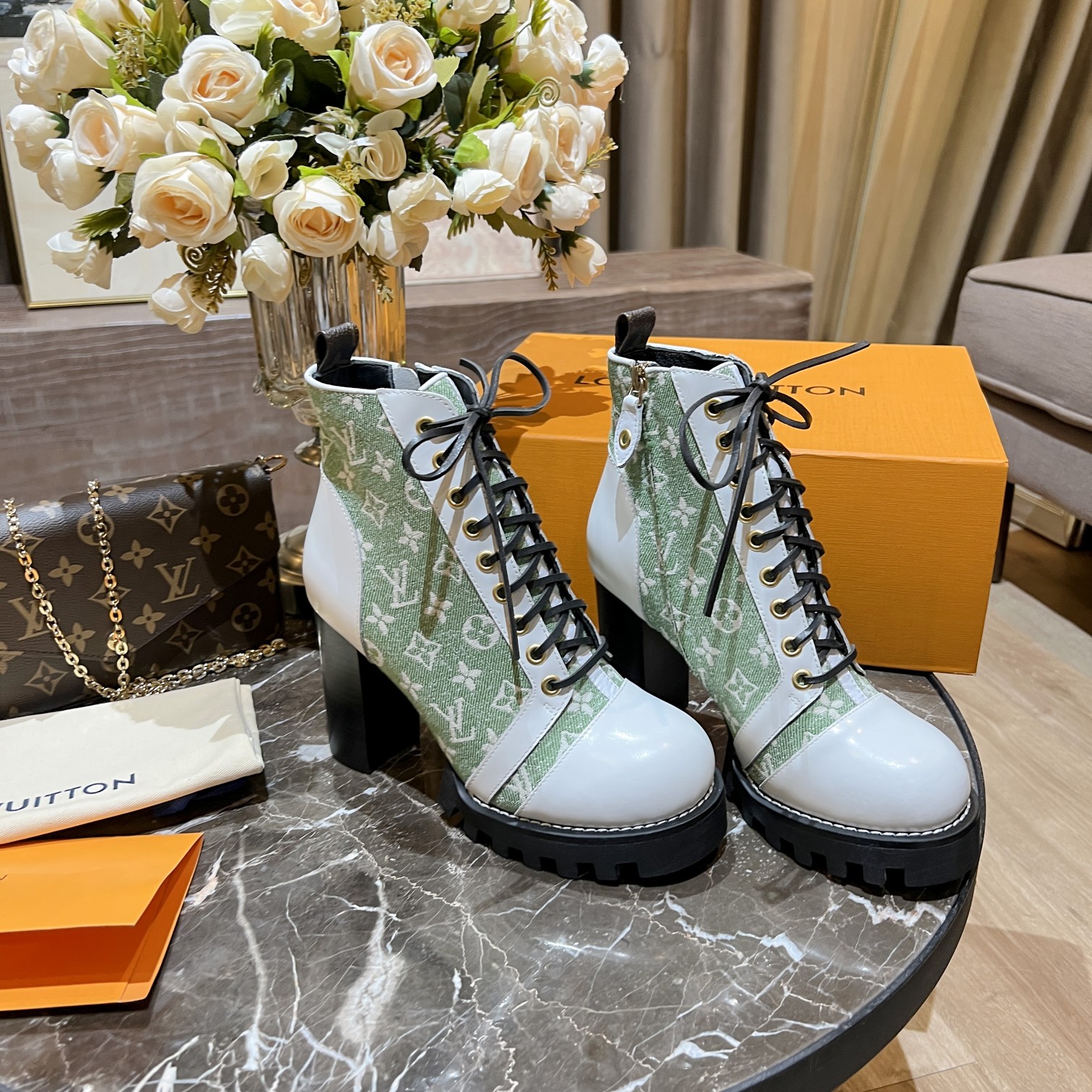 Louis Vuitton Women’s Star Trail Ankle Boot Green For Women LV